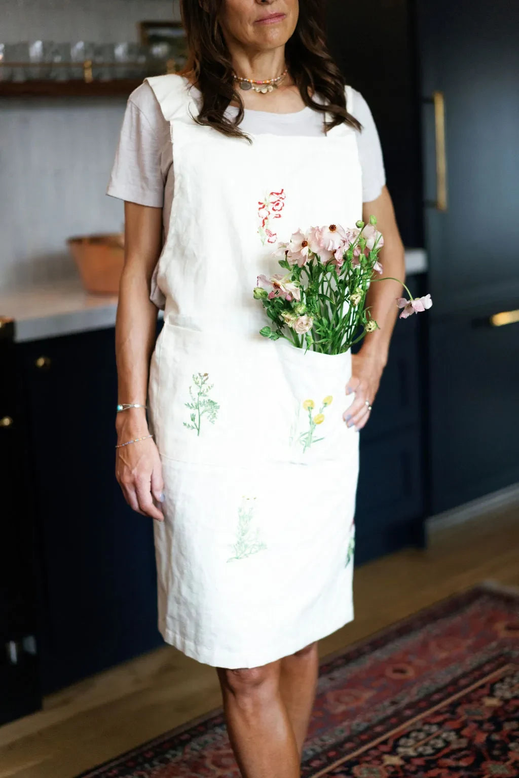 Botanical Embroidered Apron - The Mayfair Hall