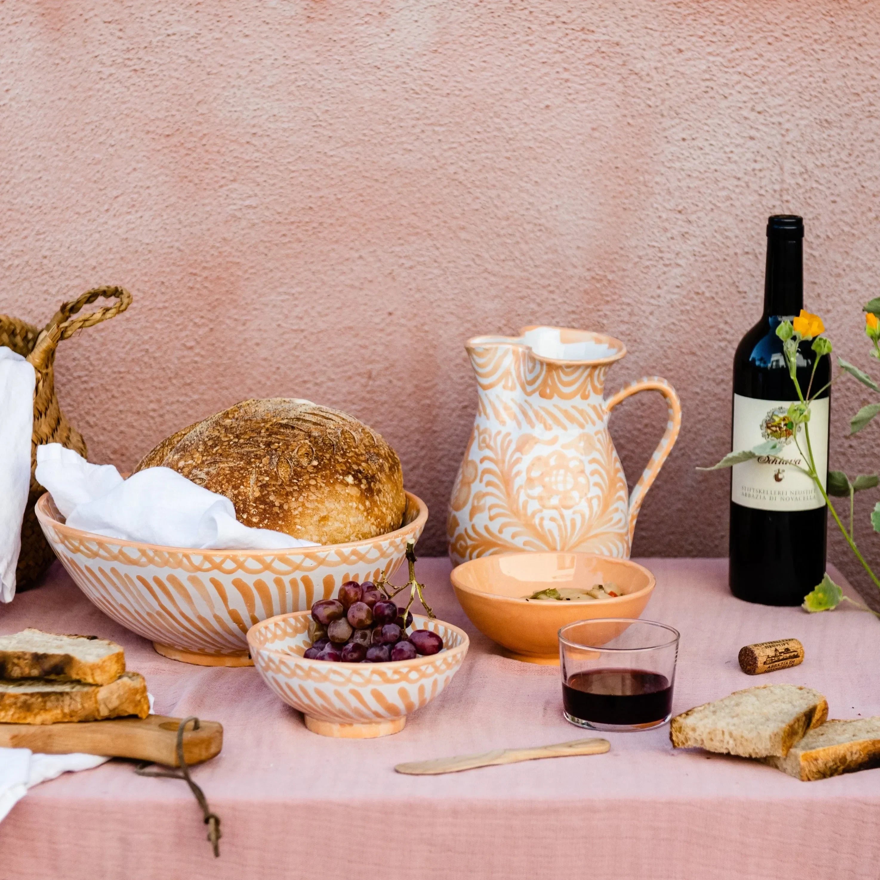Large bowl with hand painted designs - The Mayfair Hall