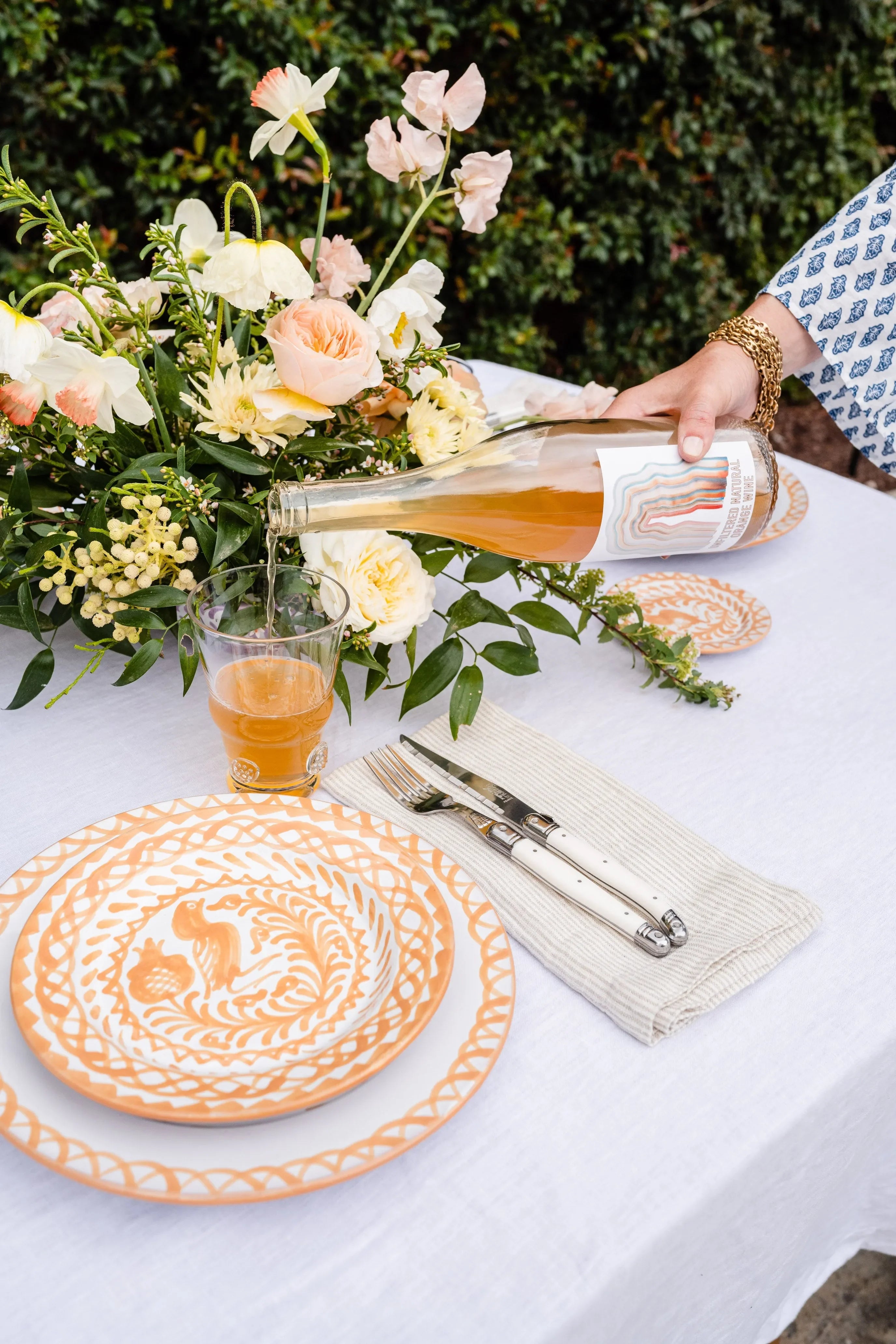 Salad plate with hand painted designs - The Mayfair Hall