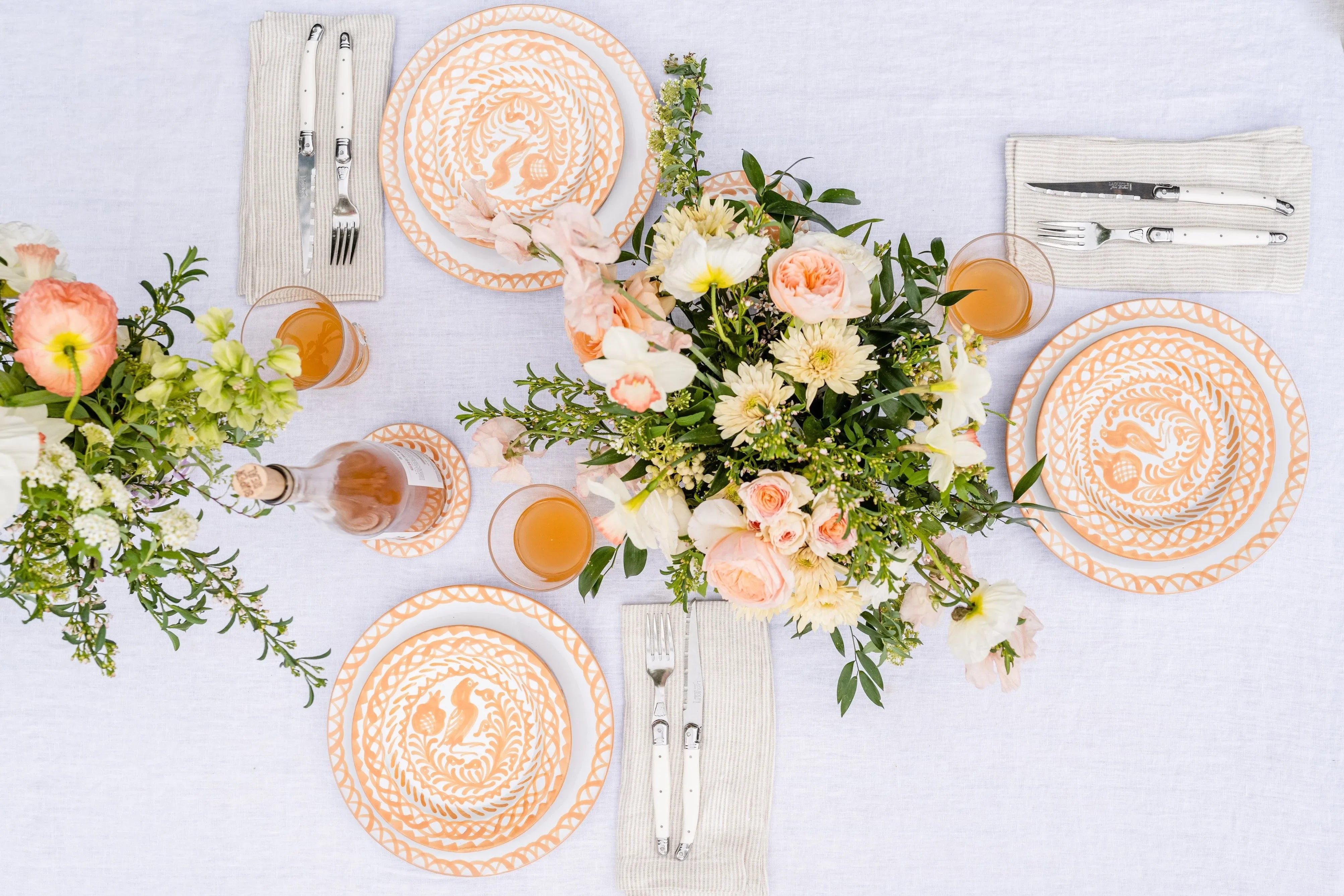 Salad plate with hand painted designs - The Mayfair Hall
