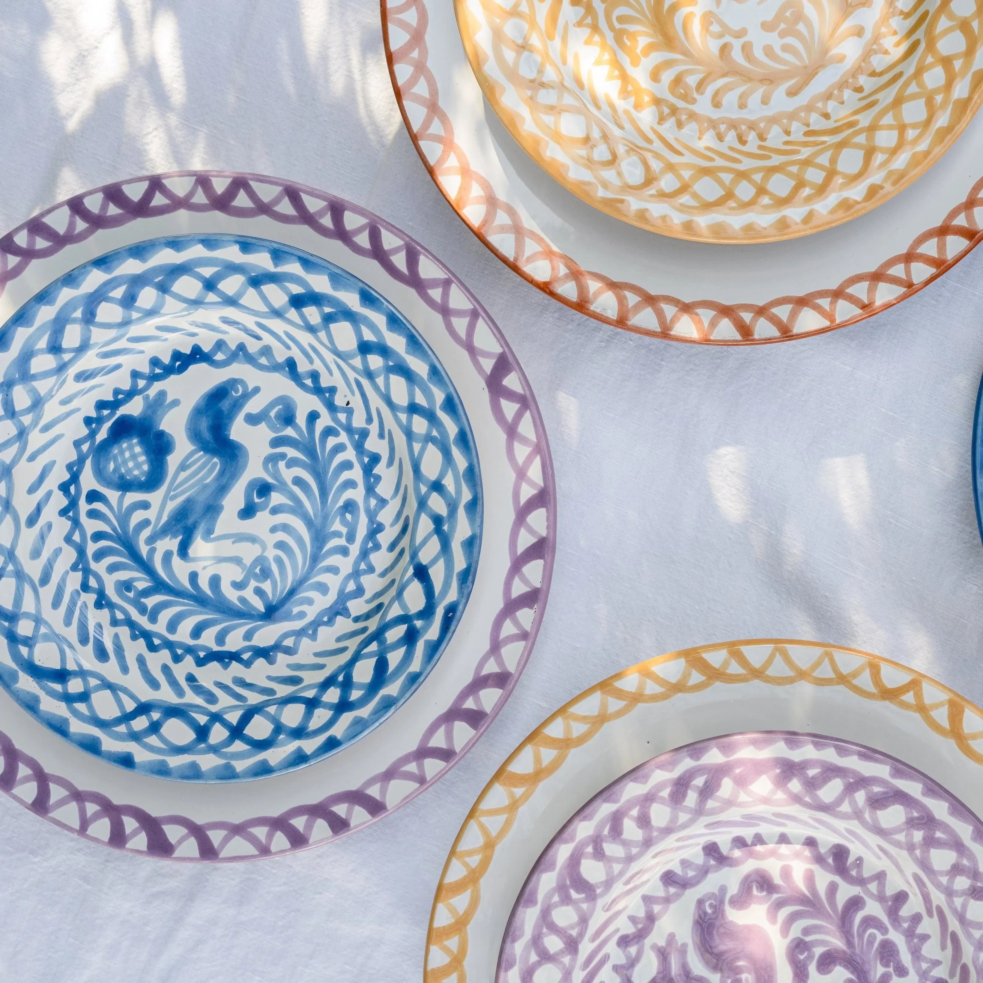 Salad plate with hand painted designs - The Mayfair Hall