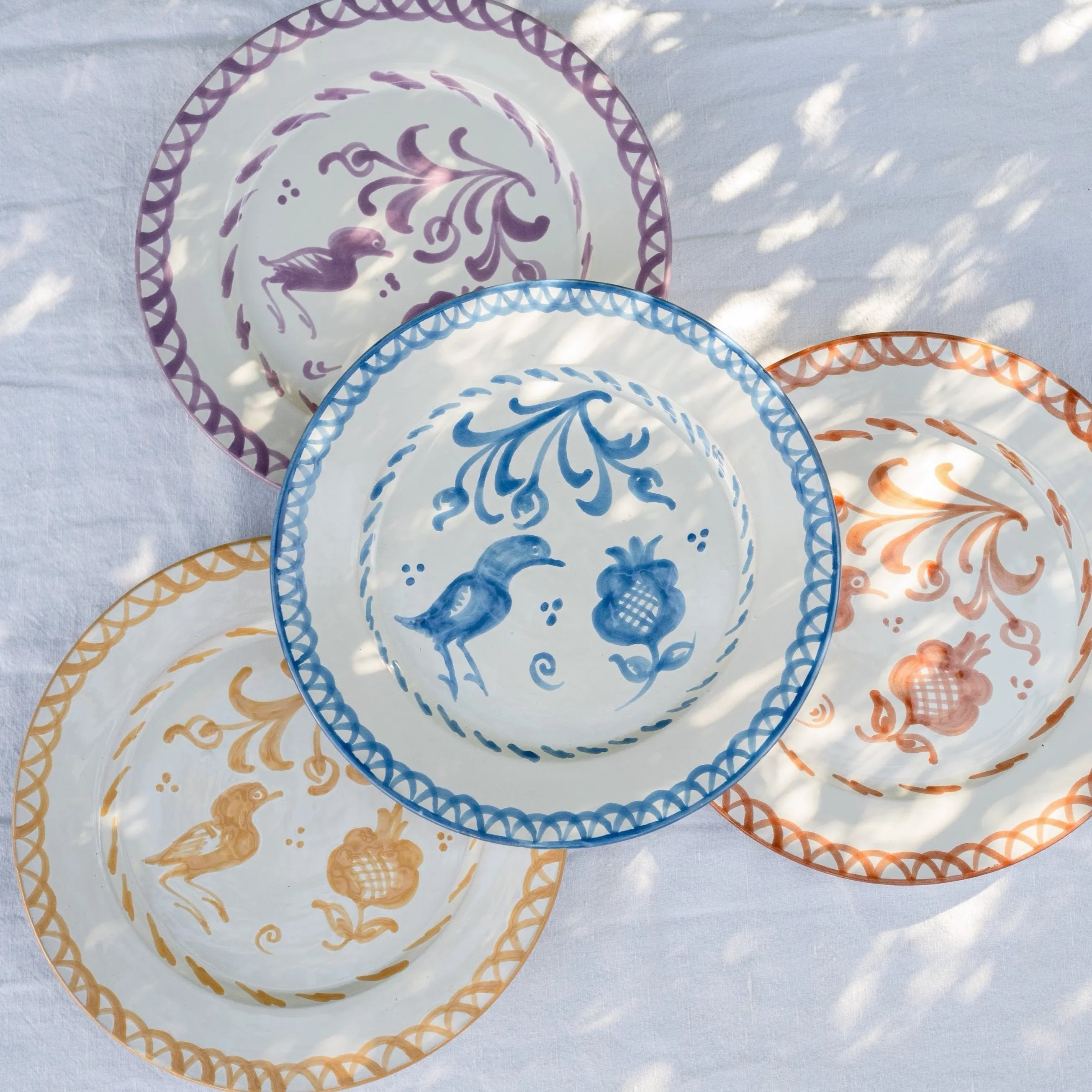 Dinner plate with hand painted designs - The Mayfair Hall
