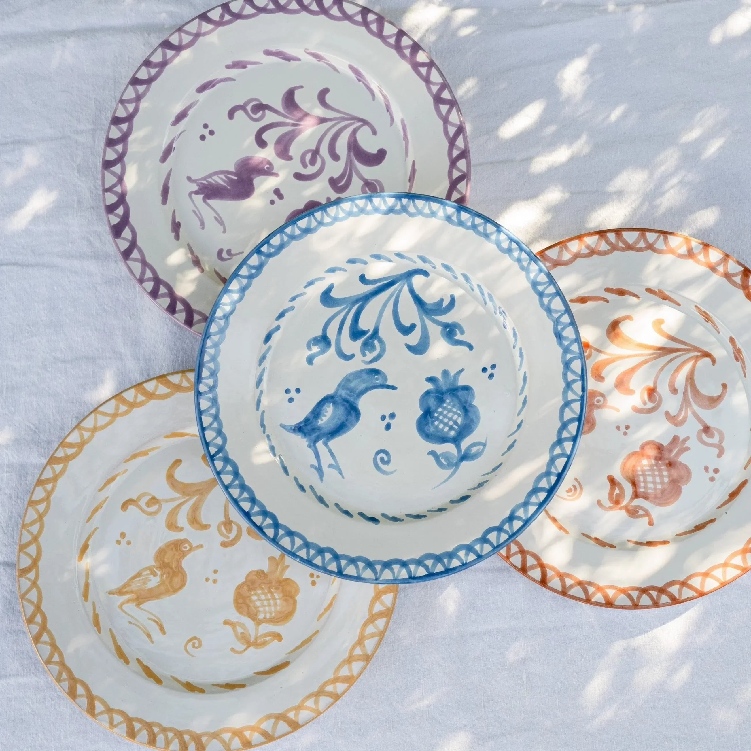 Dinner plate with hand painted designs - The Mayfair Hall