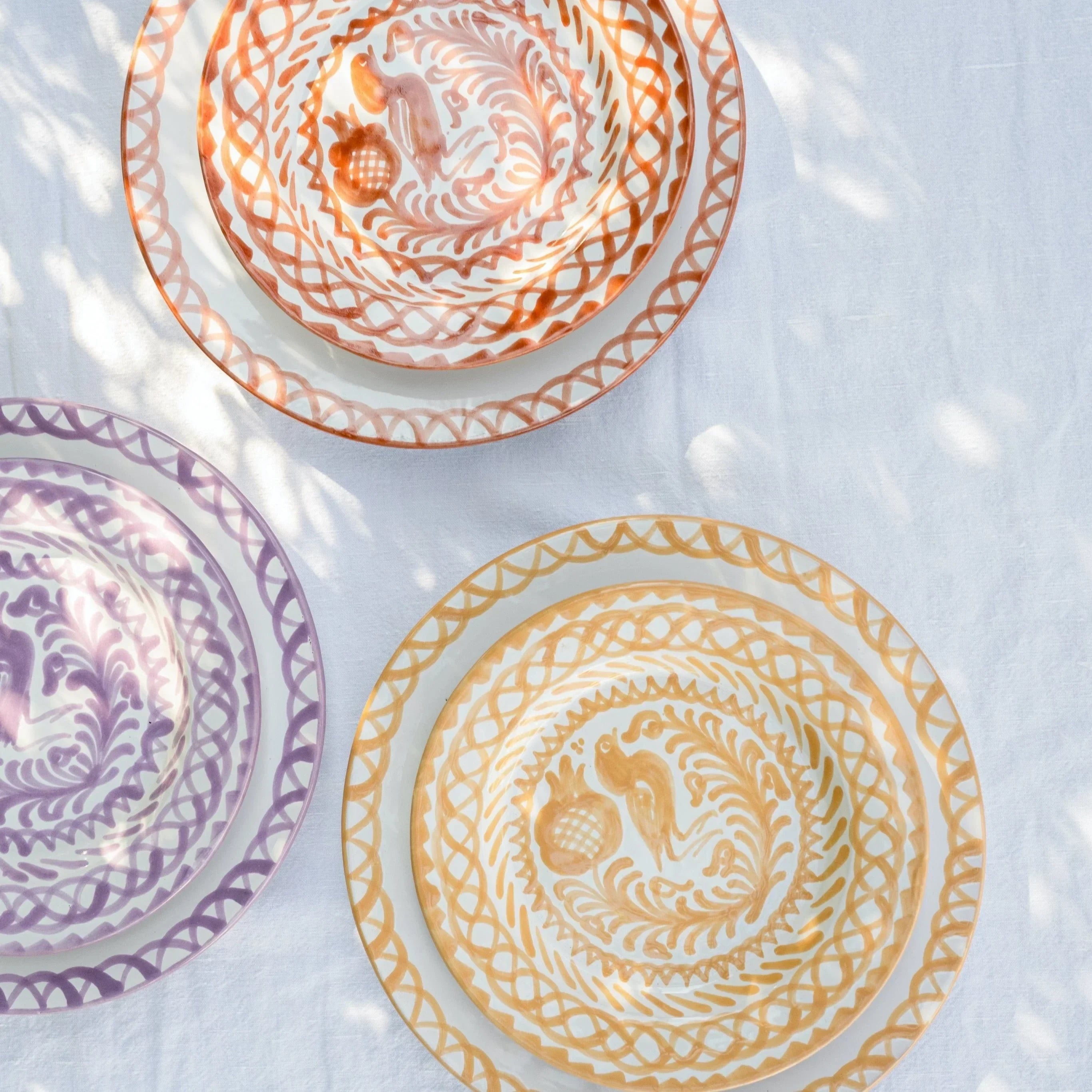 Salad plate with hand painted designs - The Mayfair Hall