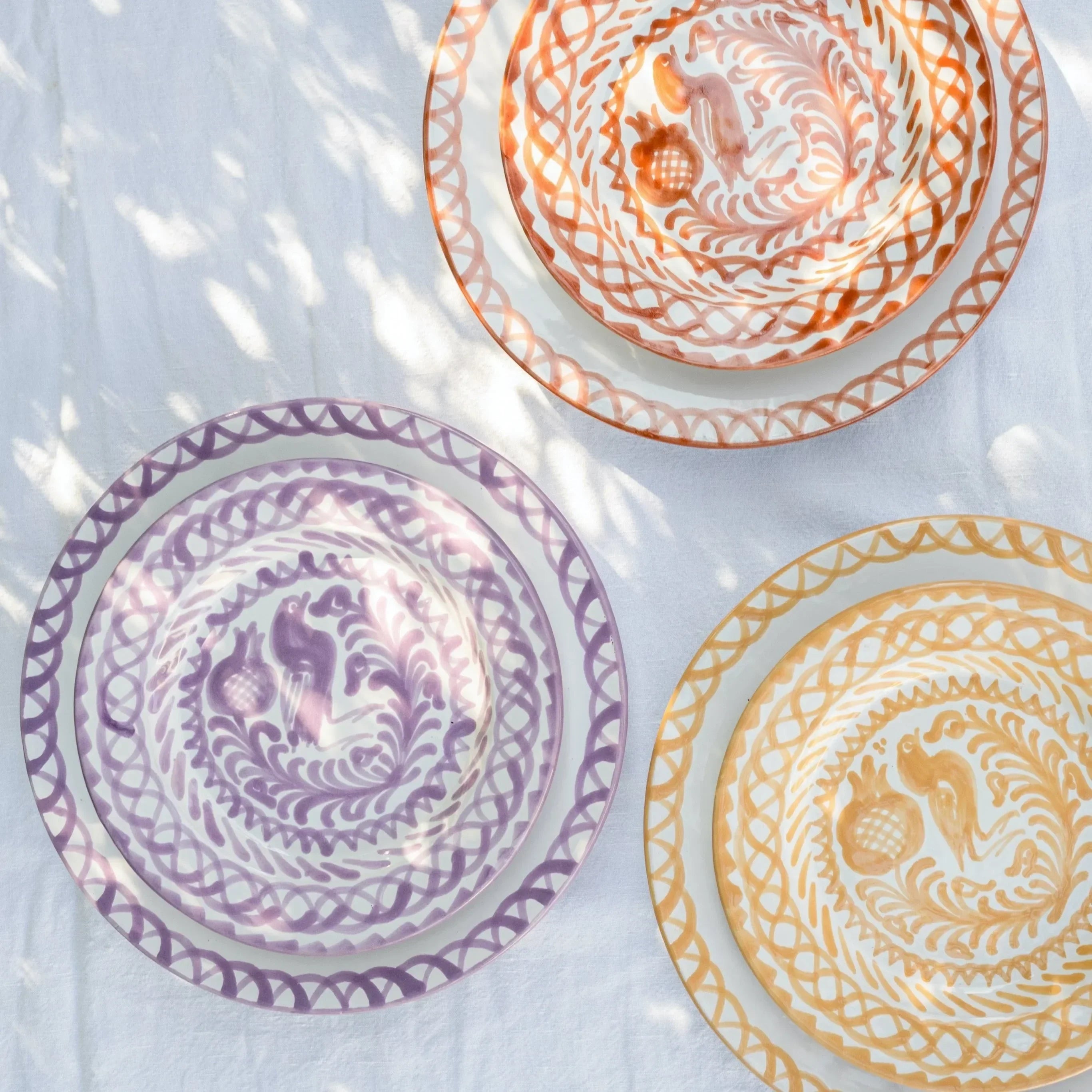 Salad plate with hand painted designs - The Mayfair Hall