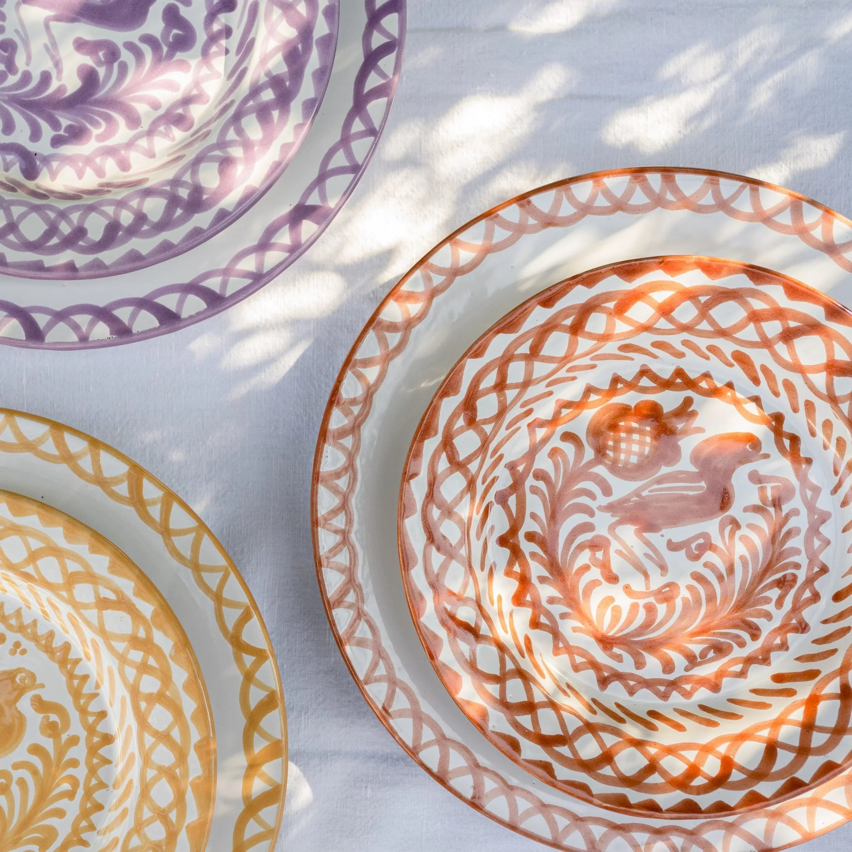 Salad plate with hand painted designs - The Mayfair Hall