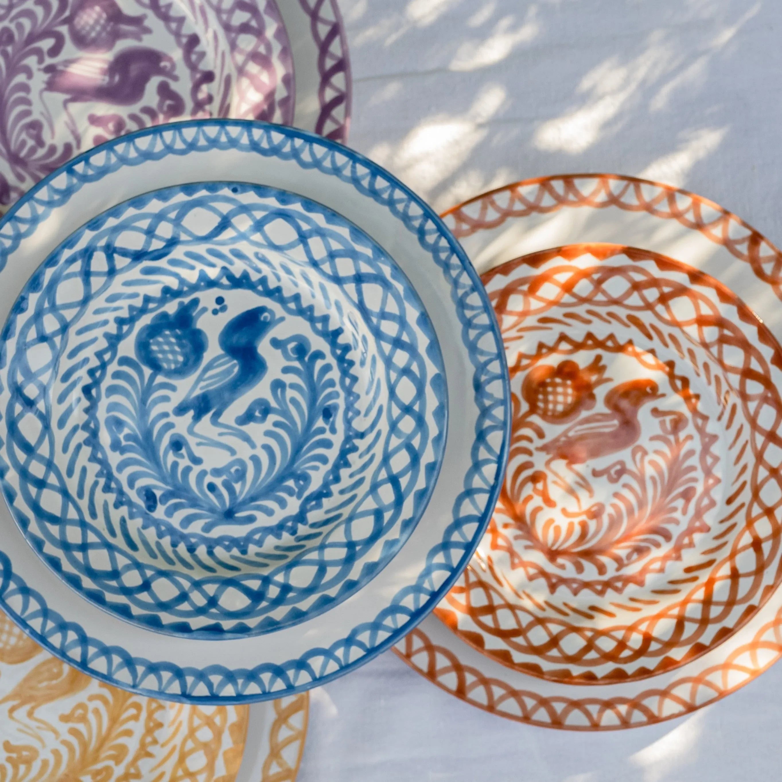 Salad plate with hand painted designs - The Mayfair Hall