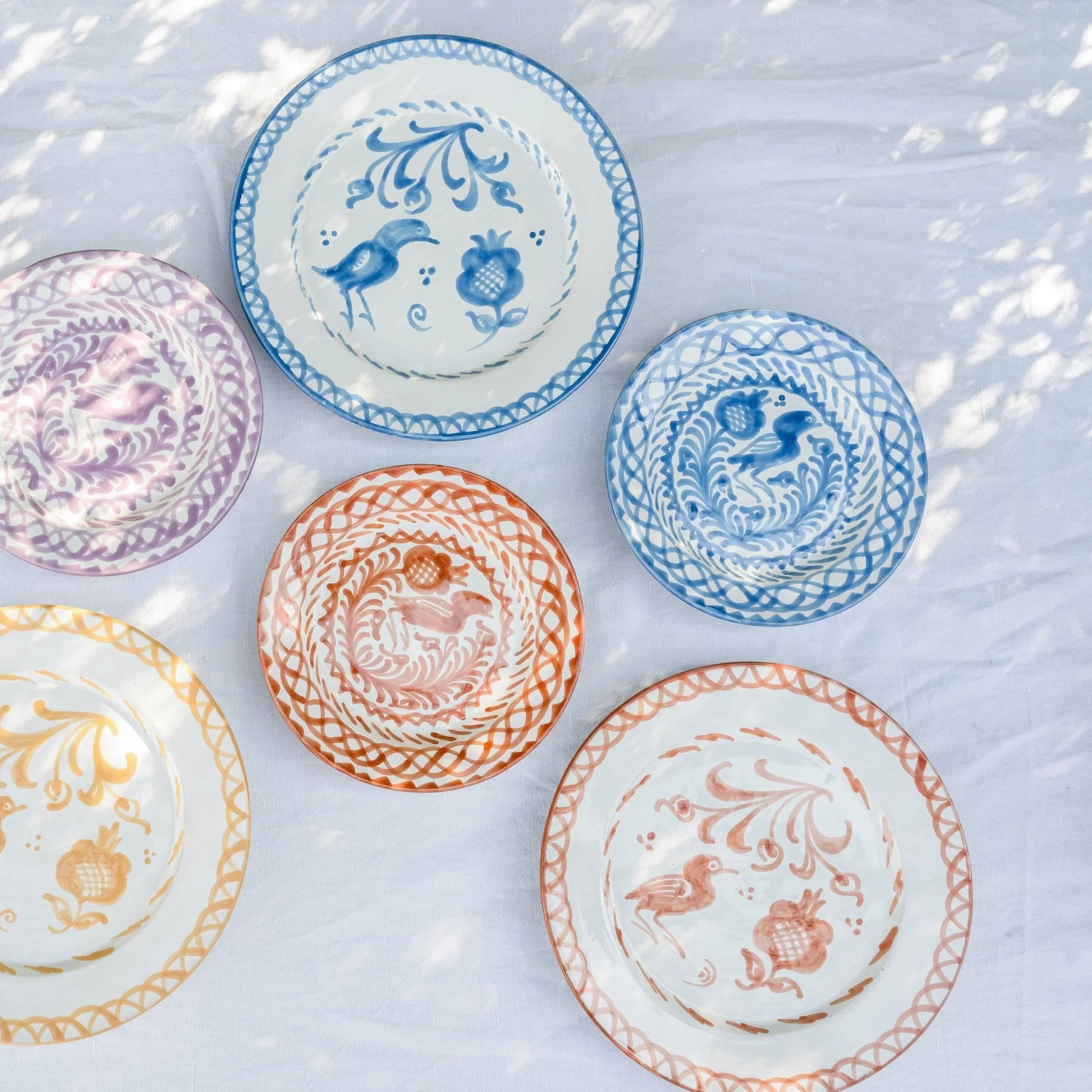 Dinner plate with hand painted designs - The Mayfair Hall