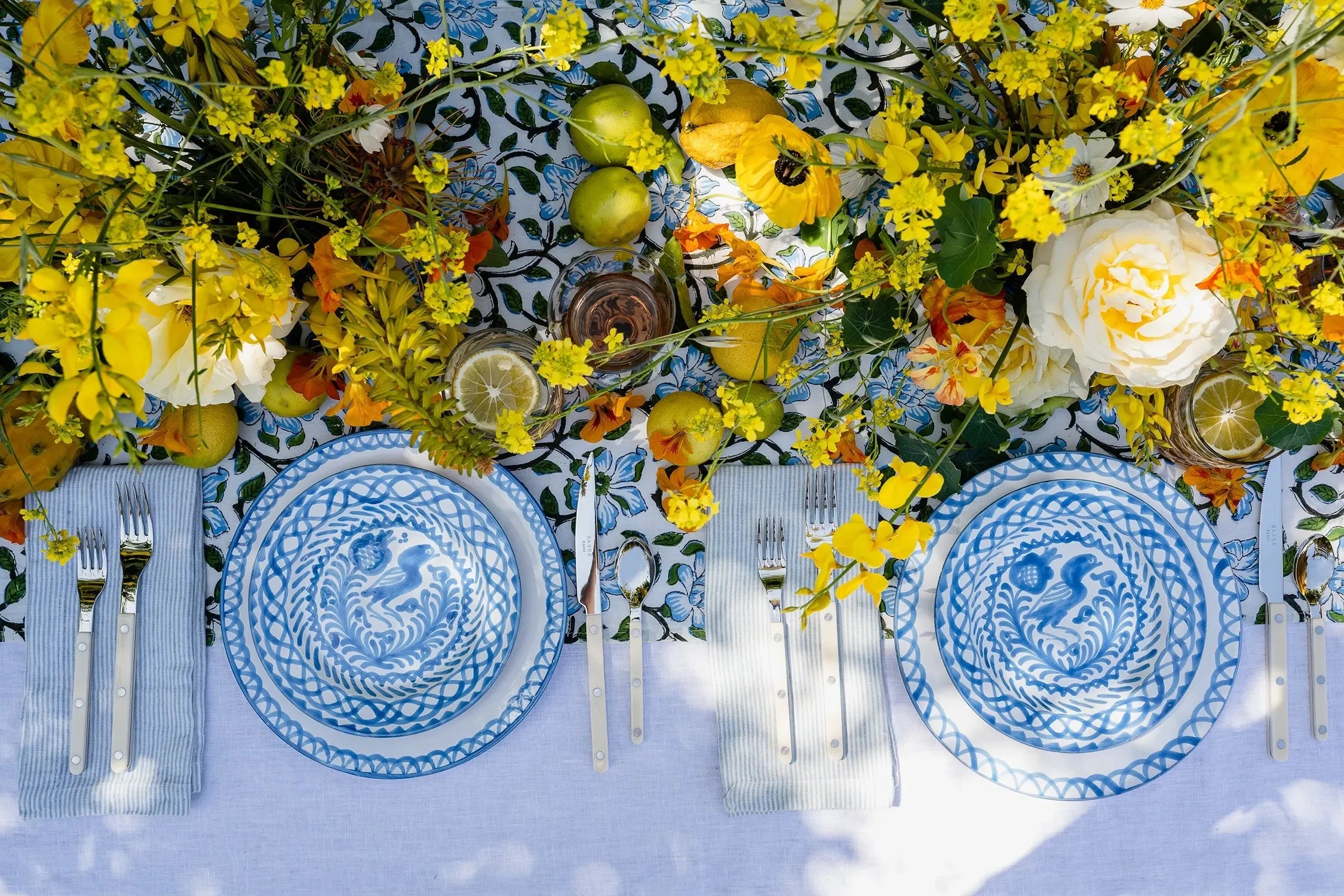 Salad plate with hand painted designs - The Mayfair Hall