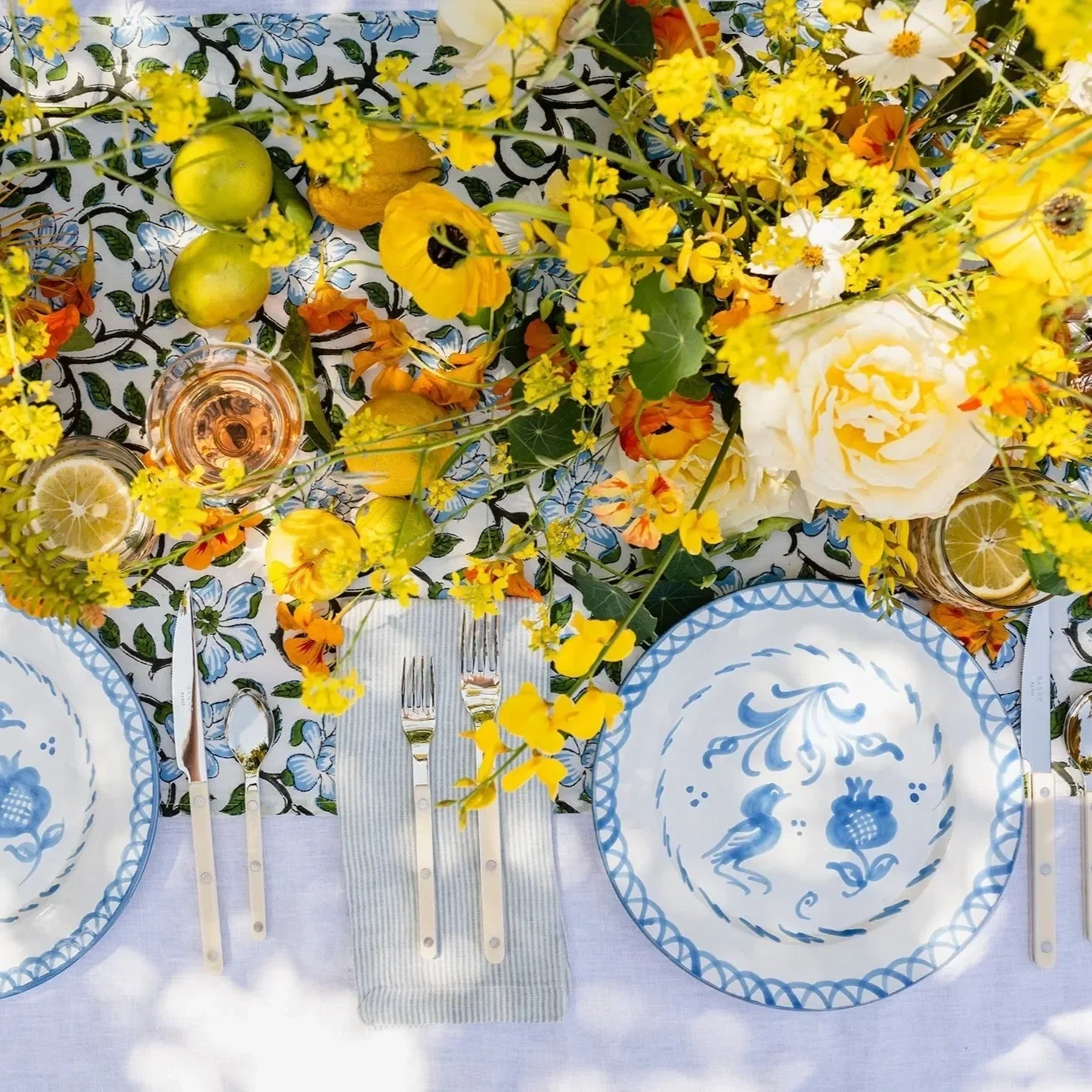 Dinner plate with hand painted designs - The Mayfair Hall