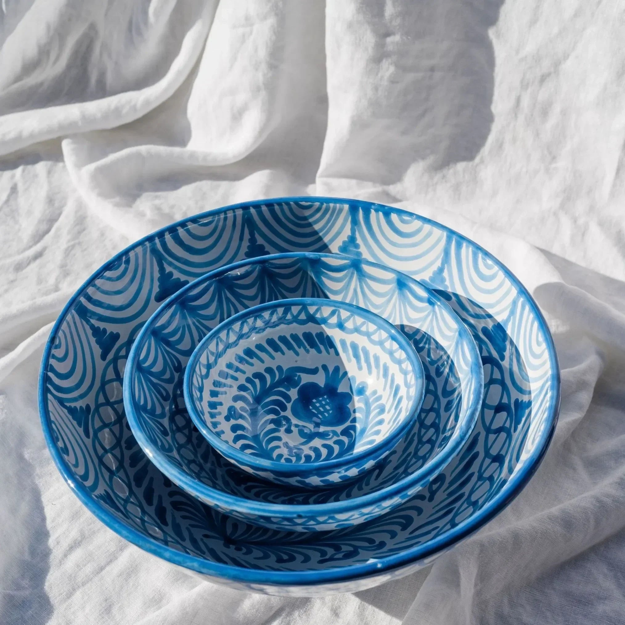 Large bowl with hand painted designs - The Mayfair Hall