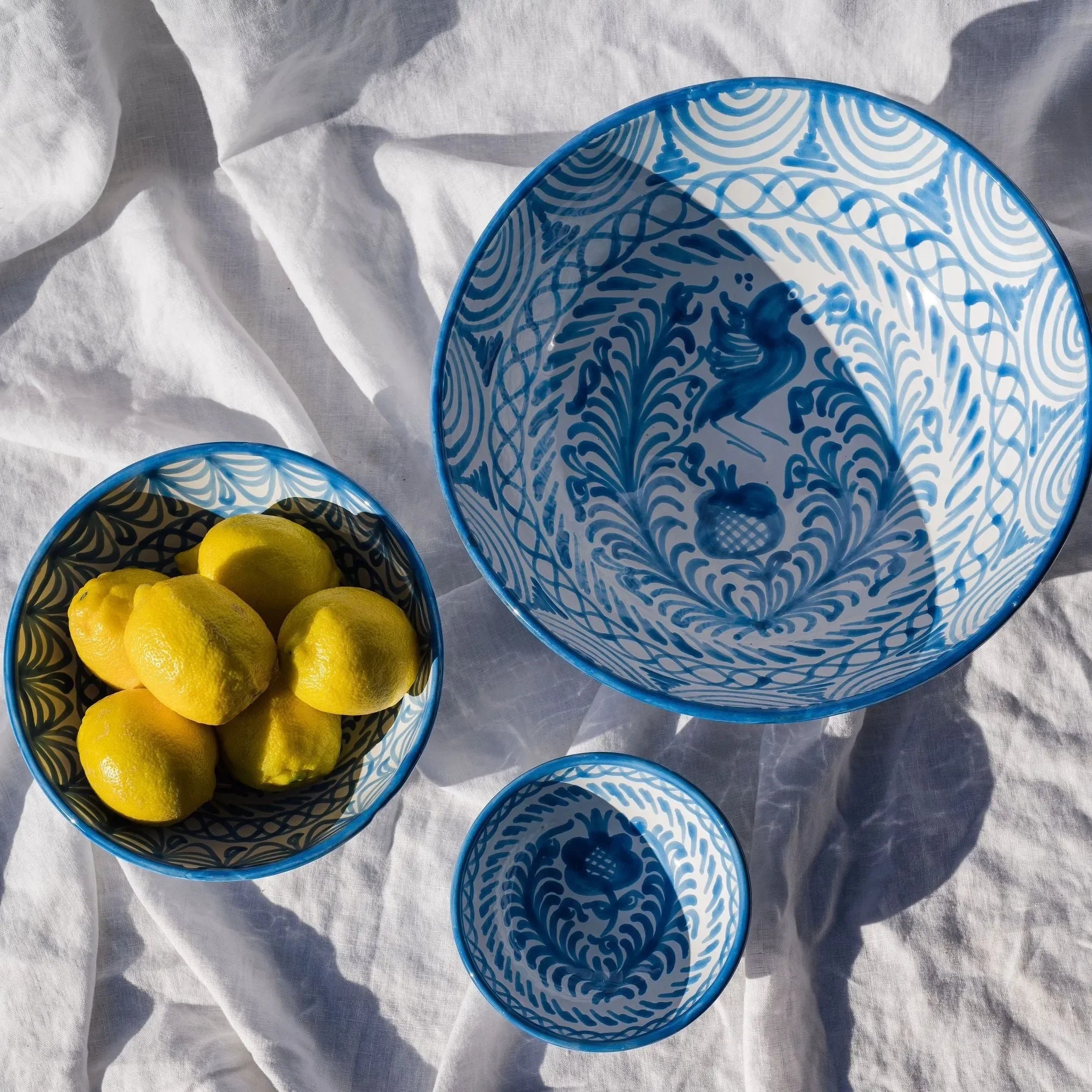 Large bowl with hand painted designs - The Mayfair Hall