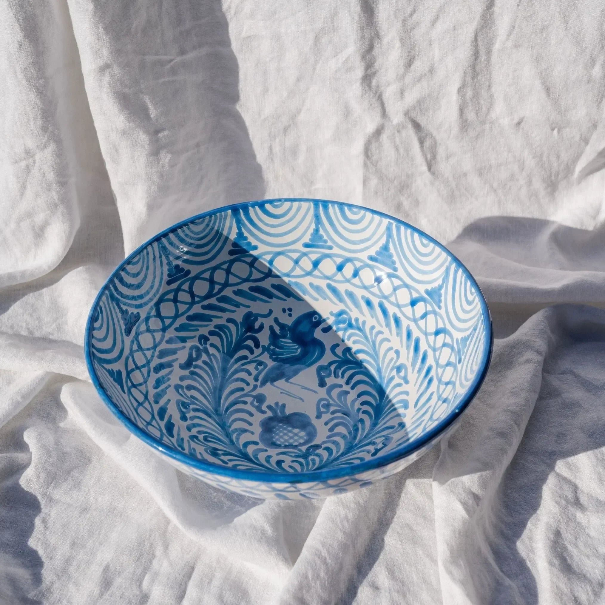 Large bowl with hand painted designs - The Mayfair Hall