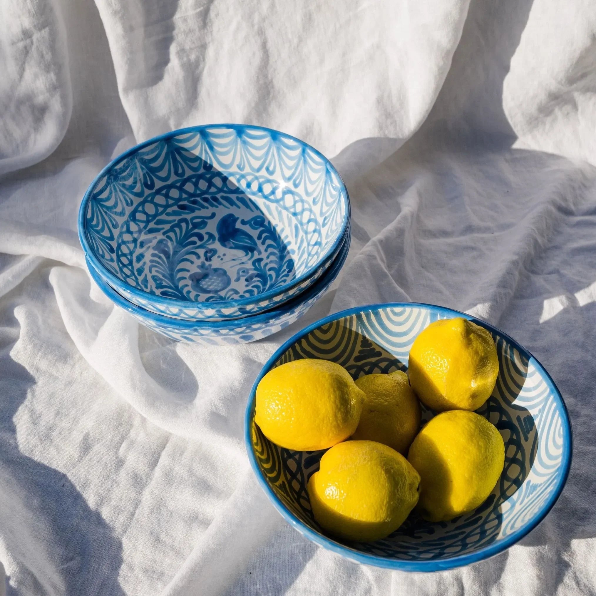 Medium bowl with hand painted designs - The Mayfair Hall