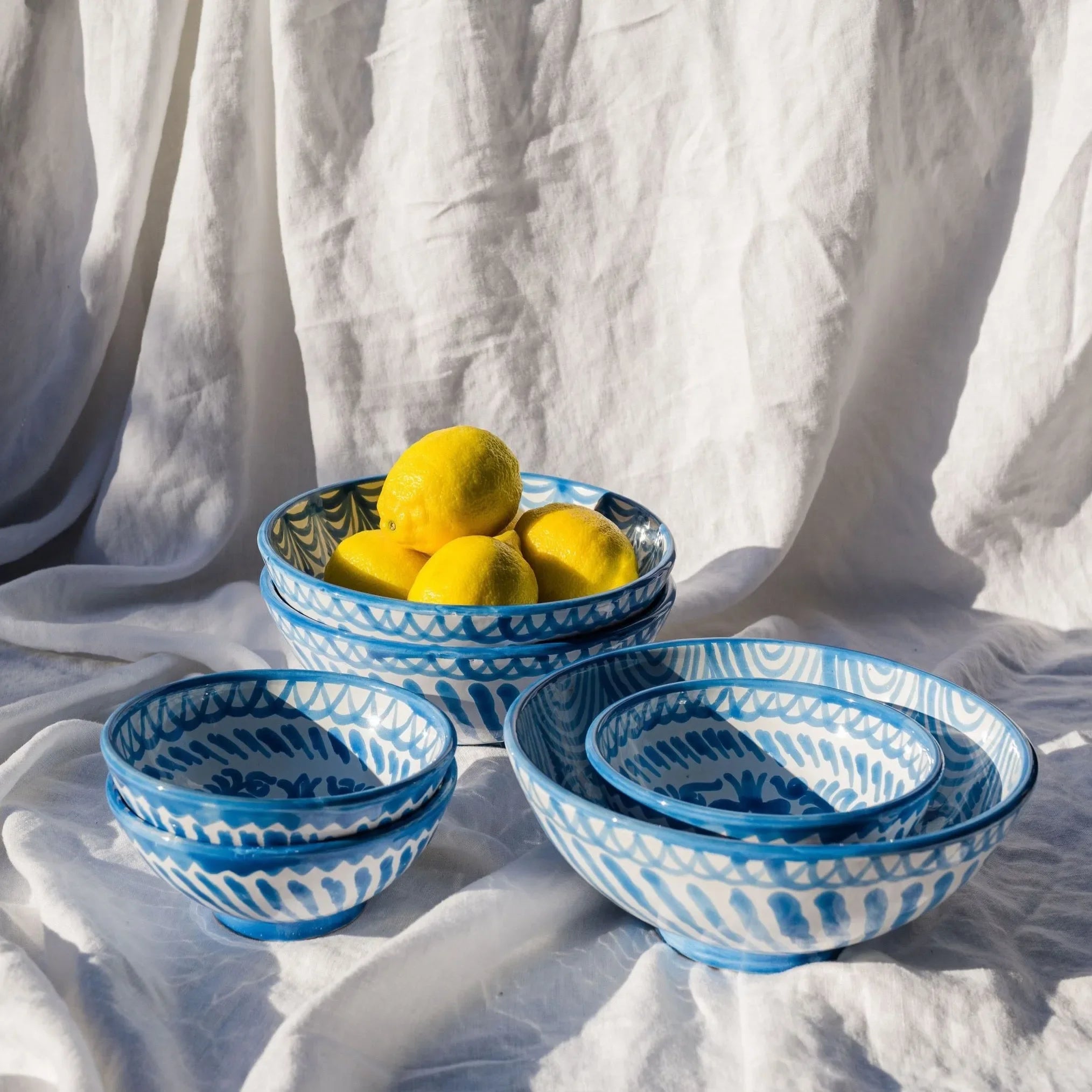 Medium bowl with hand painted designs - The Mayfair Hall