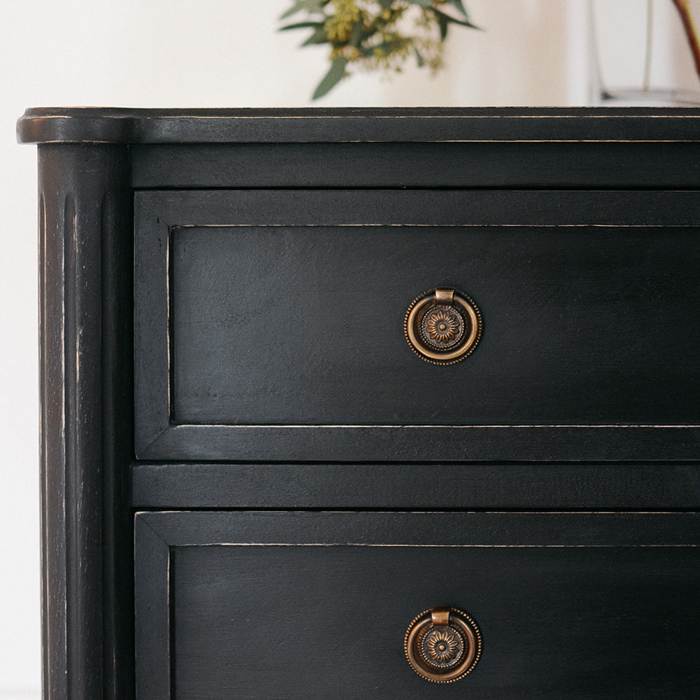 Traditional Rosette Ring Pull, Antique Brass