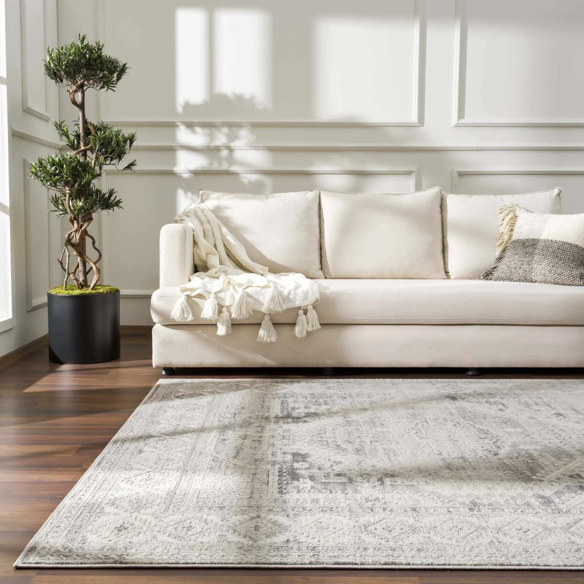 Brend Taupe Medallion Area Rug - The Mayfair Hall