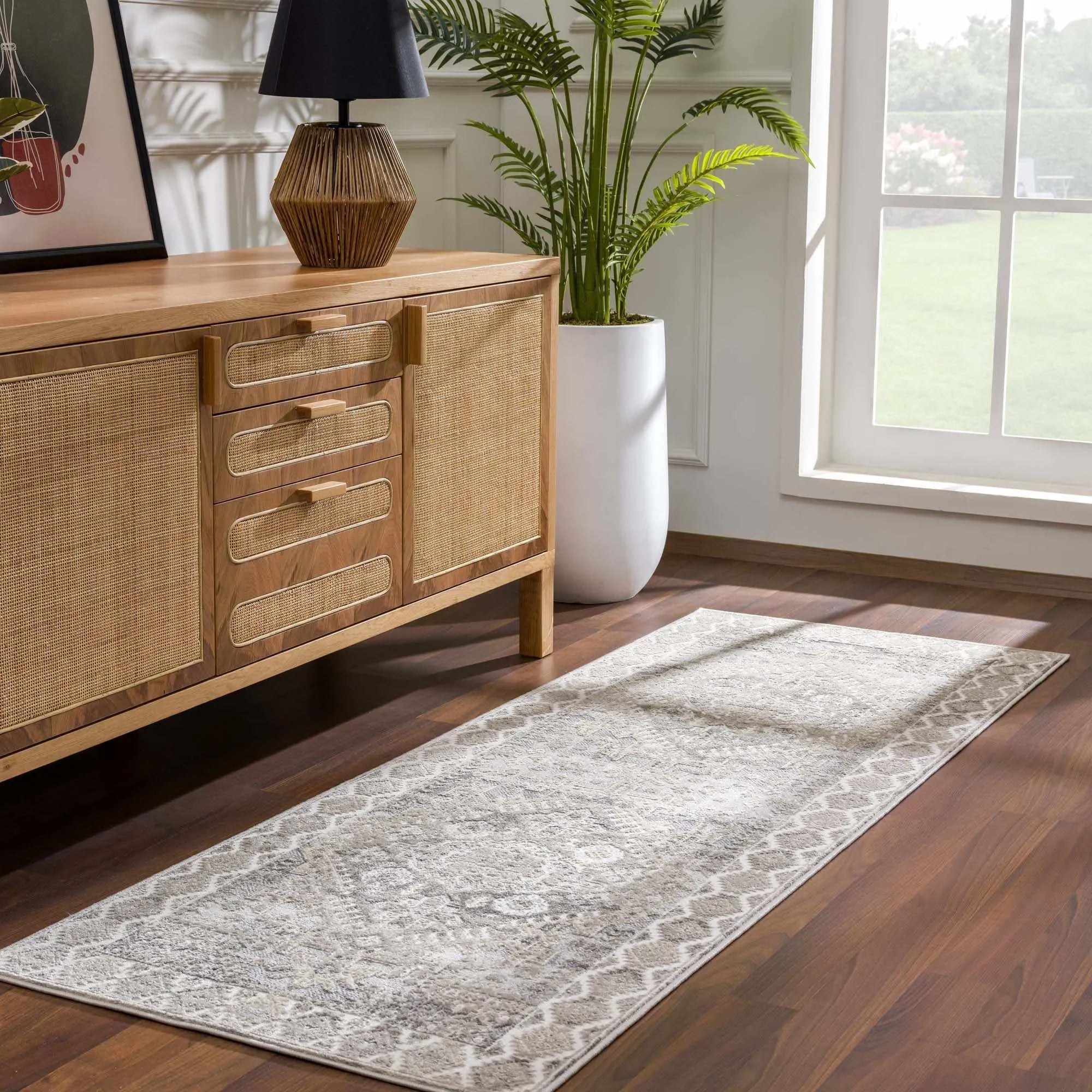 Brend Taupe Medallion Area Rug - The Mayfair Hall