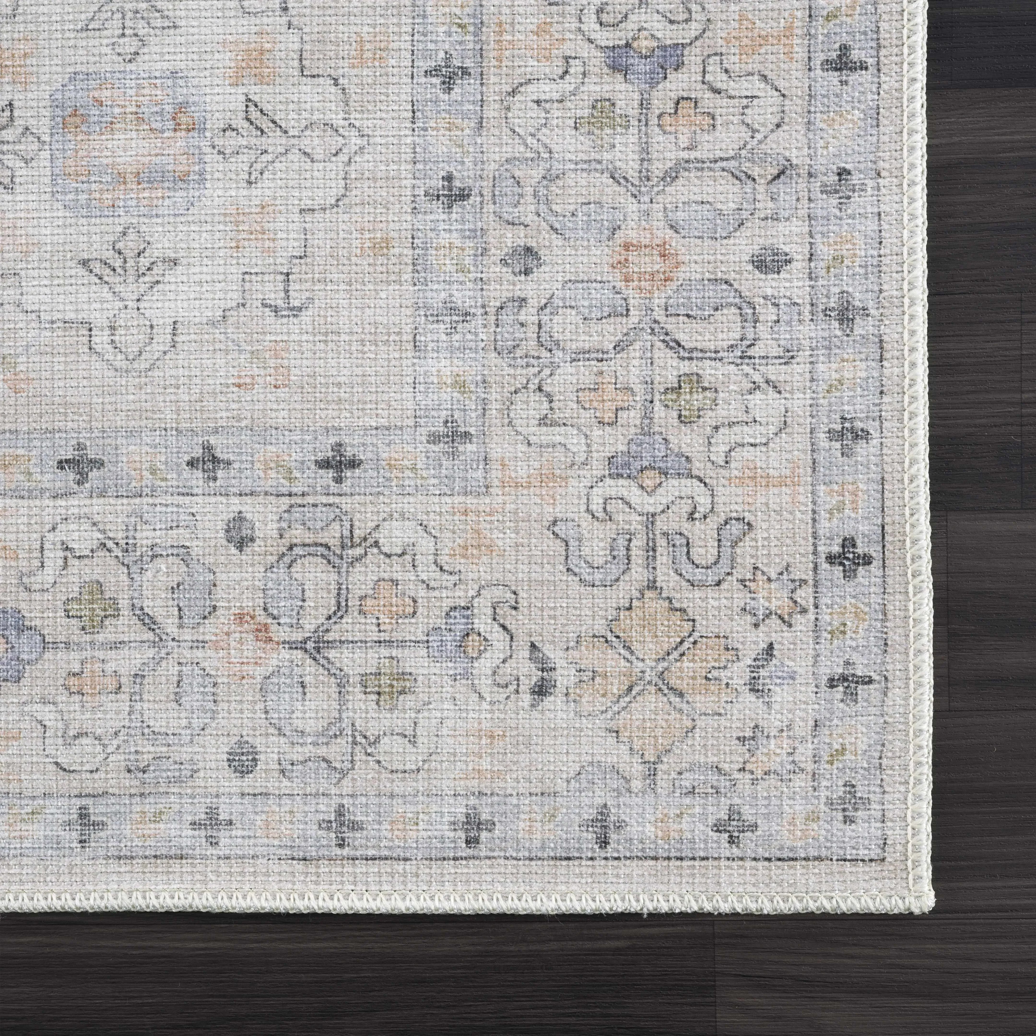 Beige Beckett Vintage Washable Area Rug - The Mayfair Hall