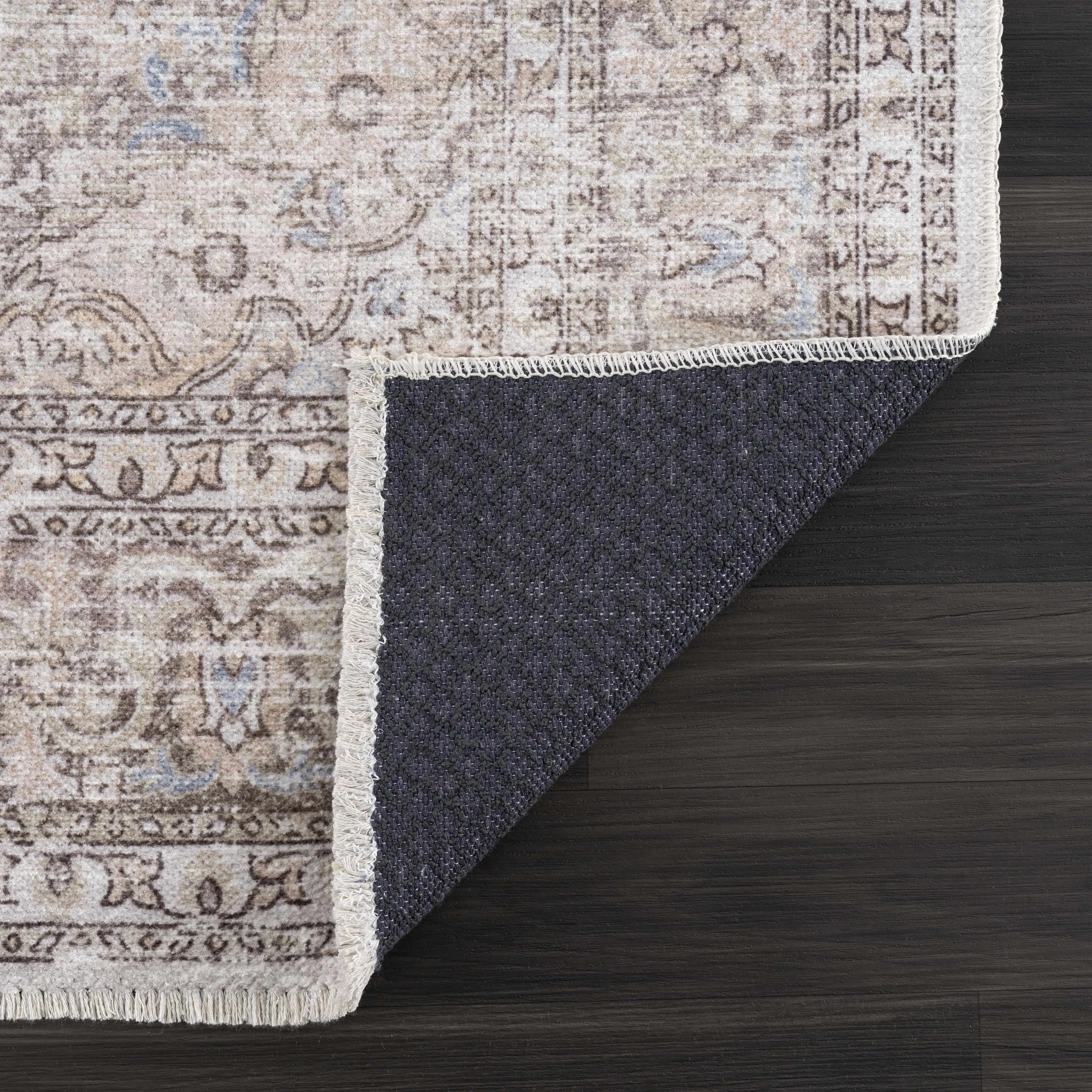 Cream Holi-2301 Washable Area Rug - The Mayfair Hall