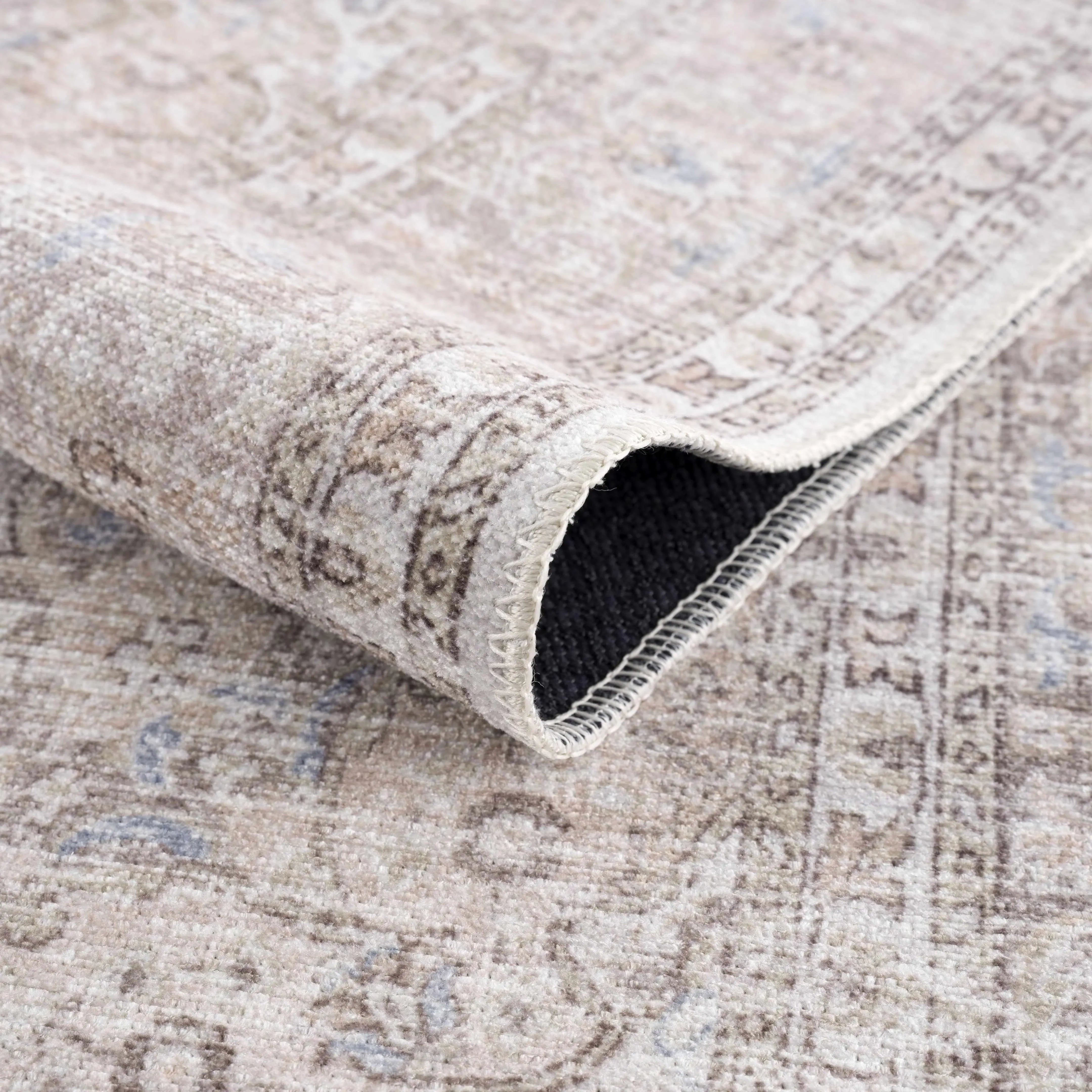 Cream Holi-2301 Washable Area Rug - The Mayfair Hall