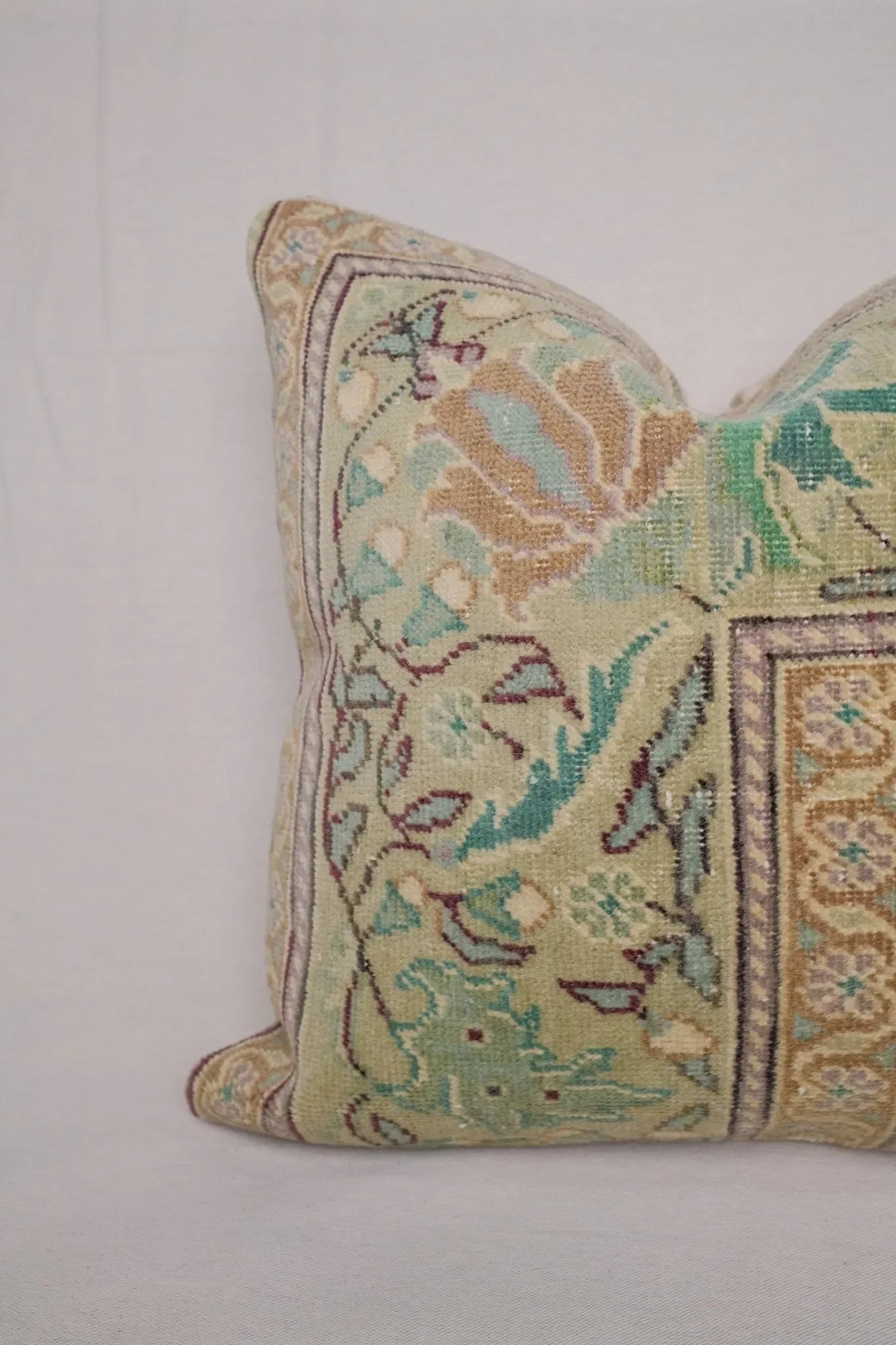 Sage Turkish Vintage Rug Pillow No.2 - The Mayfair Hall