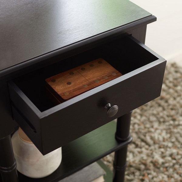 Henric 1 Drawer 2 Shelf Desk in Black