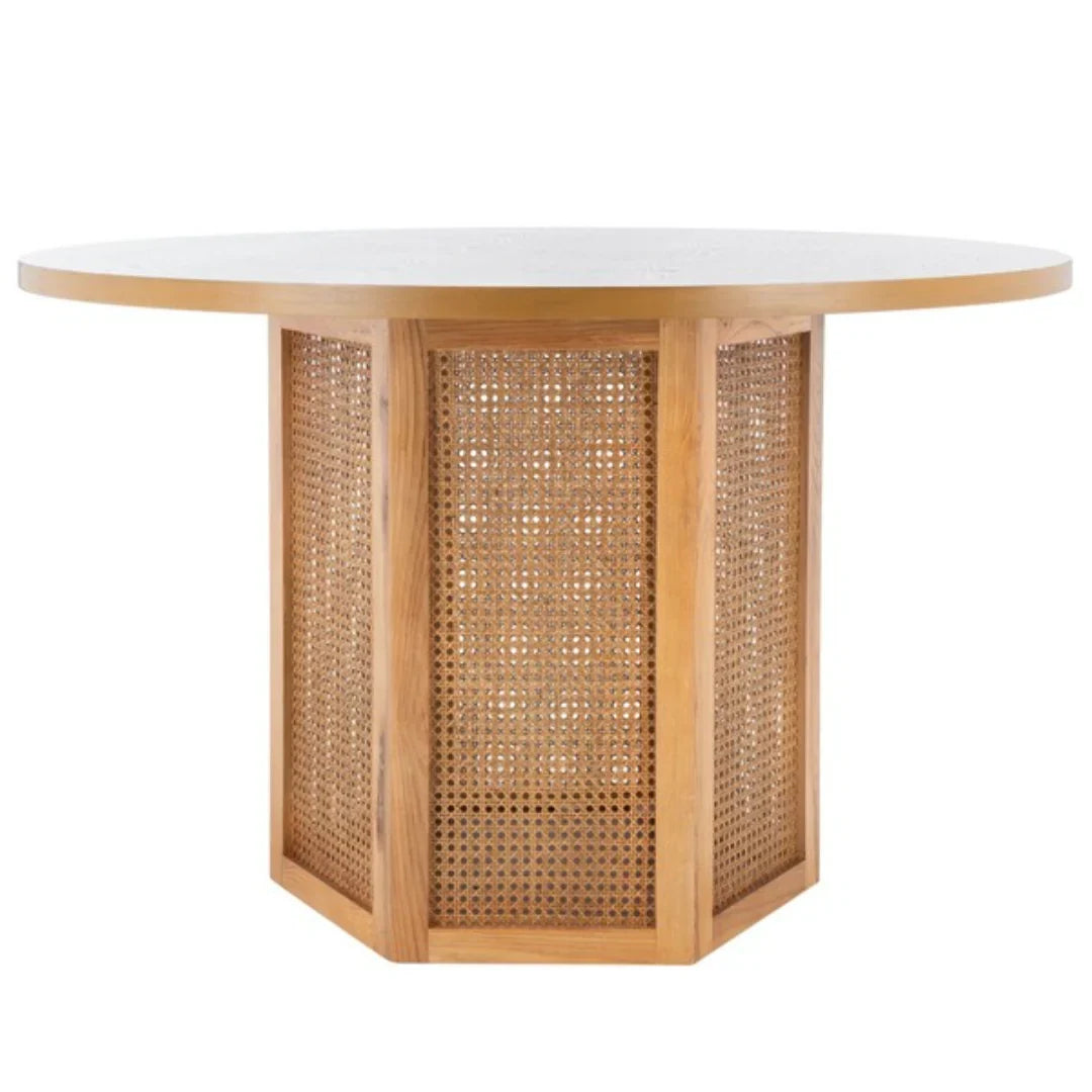 Danez Cane Dining Table in Natural