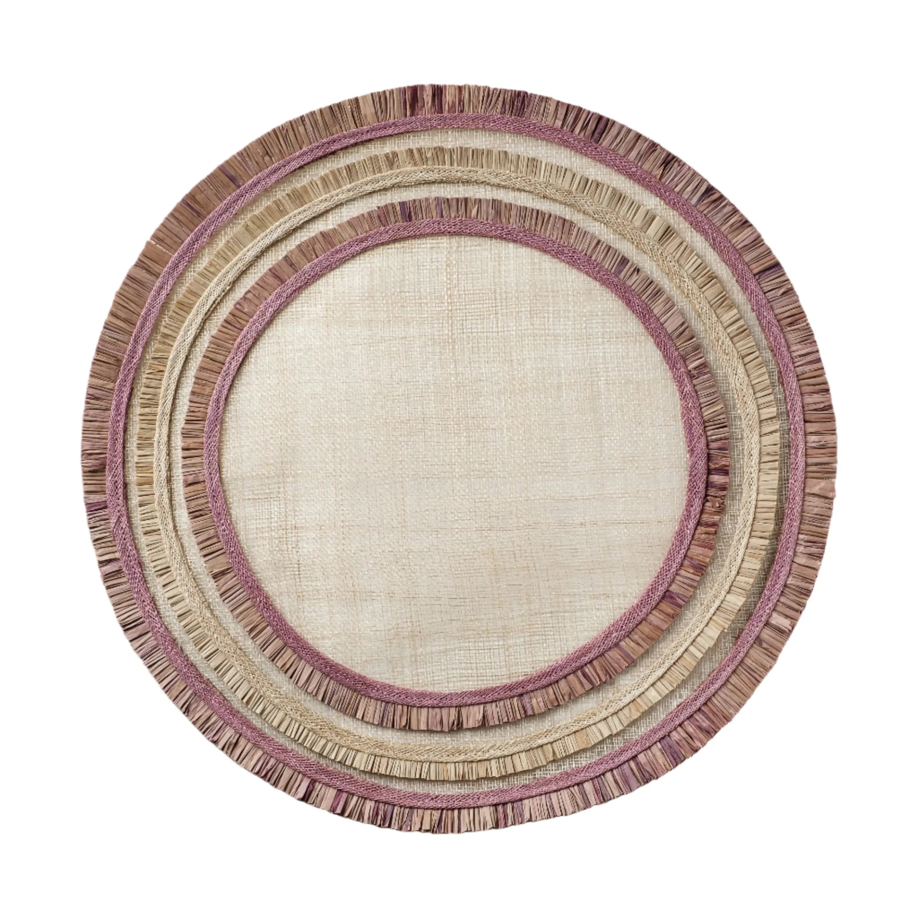 Ruffle edge straw placemats, lilac, set of four - The Mayfair Hall