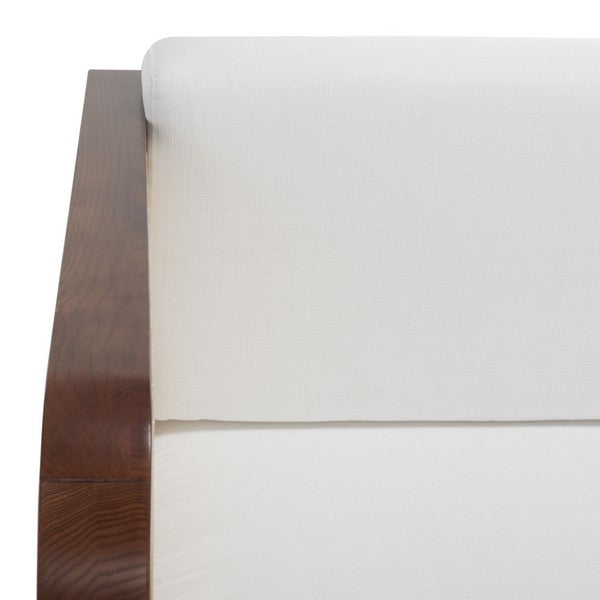 Petroski French Rattan Sofa in Walnut & Natural with White Cushion