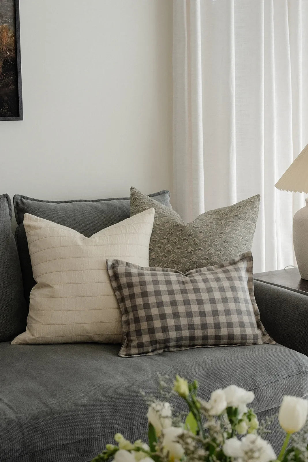 Eden Floral Pillow Cover in Blue - The Mayfair Hall