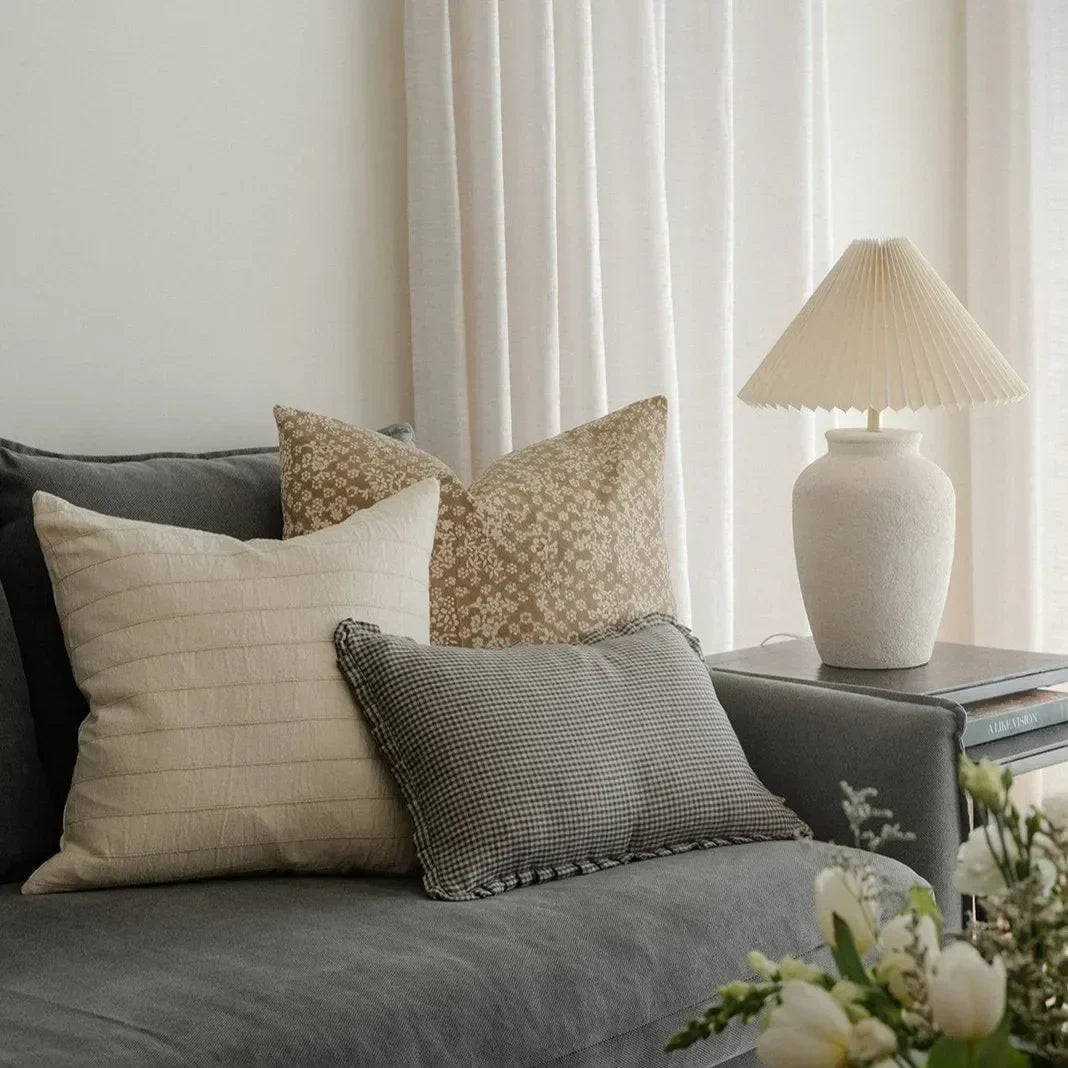 Ivy Floral Pillow Cover in Brown - The Mayfair Hall