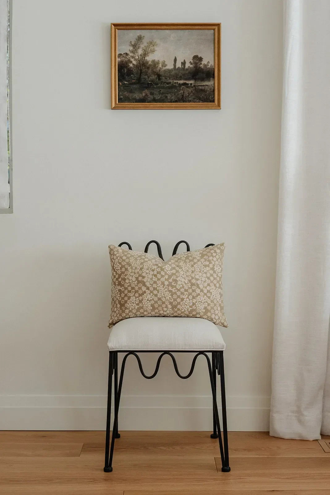 Ivy Floral Pillow Cover in Brown - The Mayfair Hall