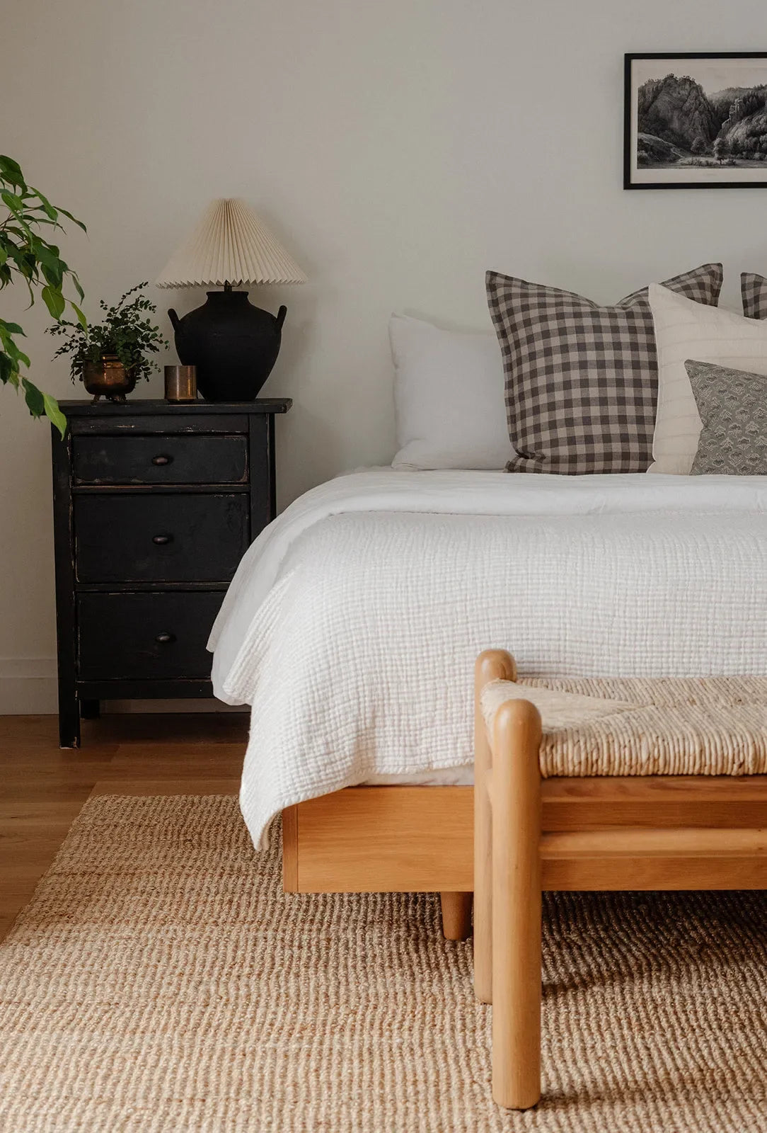 Hunter Gingham Pillow Cover in Gray - The Mayfair Hall