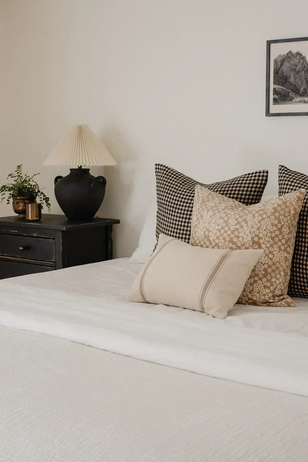 Ivy Floral Pillow Cover in Brown - The Mayfair Hall