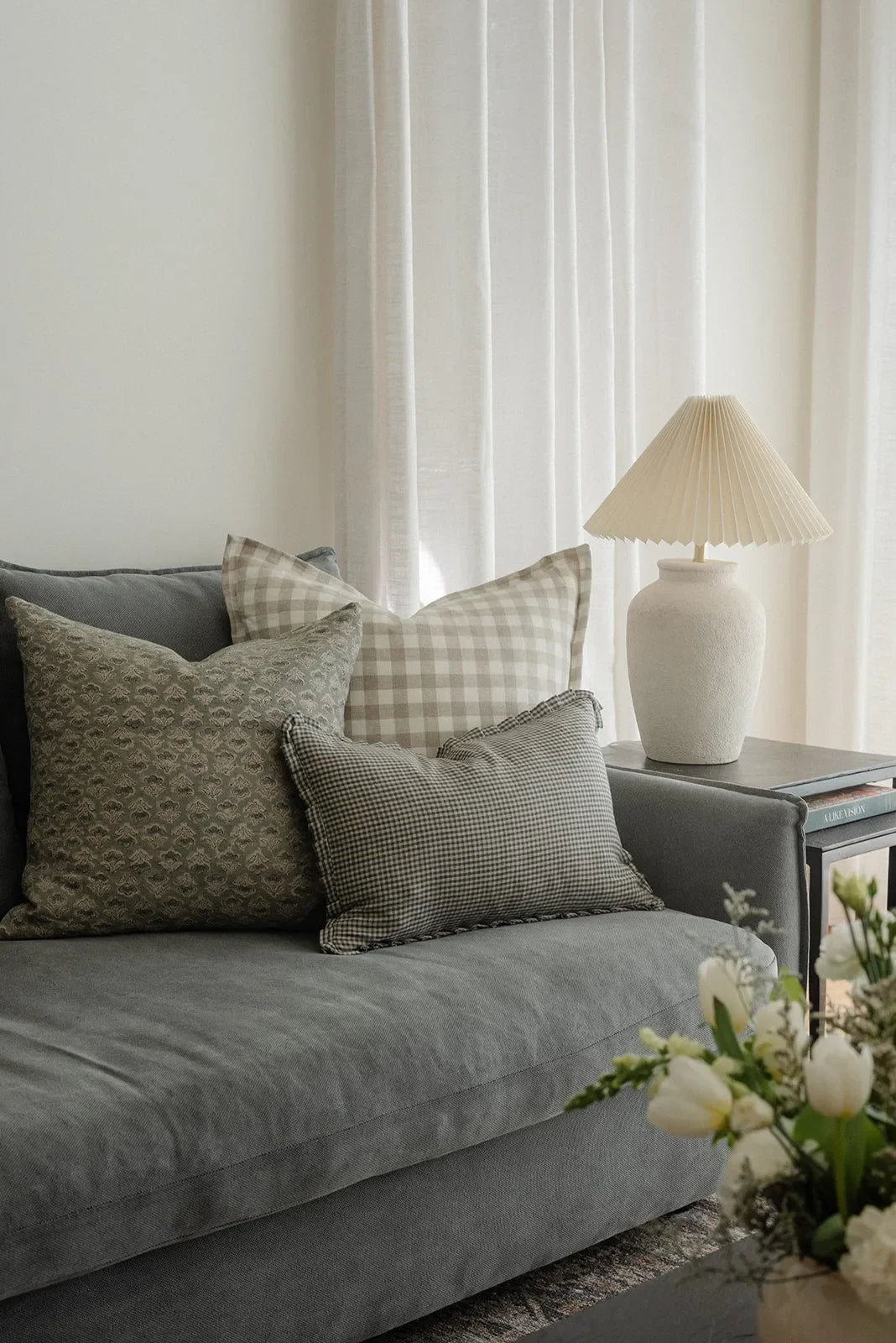Eden Floral Pillow Cover in Blue - The Mayfair Hall