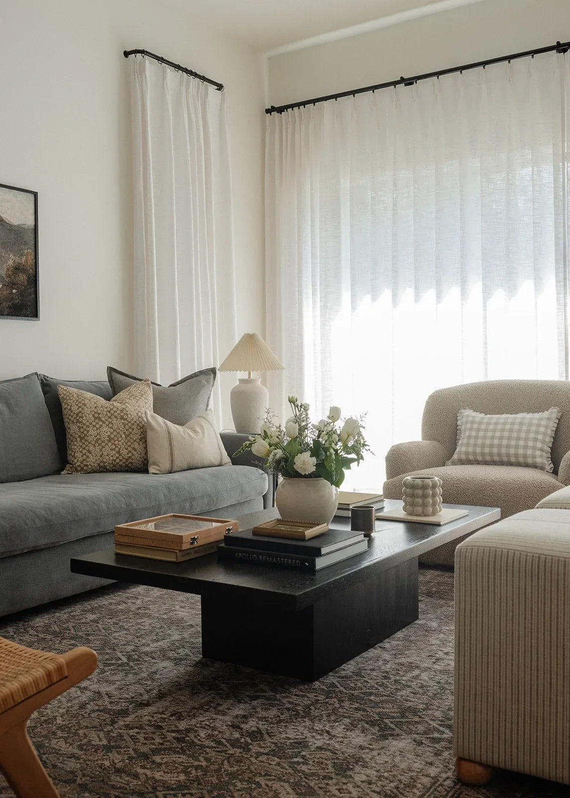 Mae Stripe Pillow Cover in Brown and Natural - The Mayfair Hall