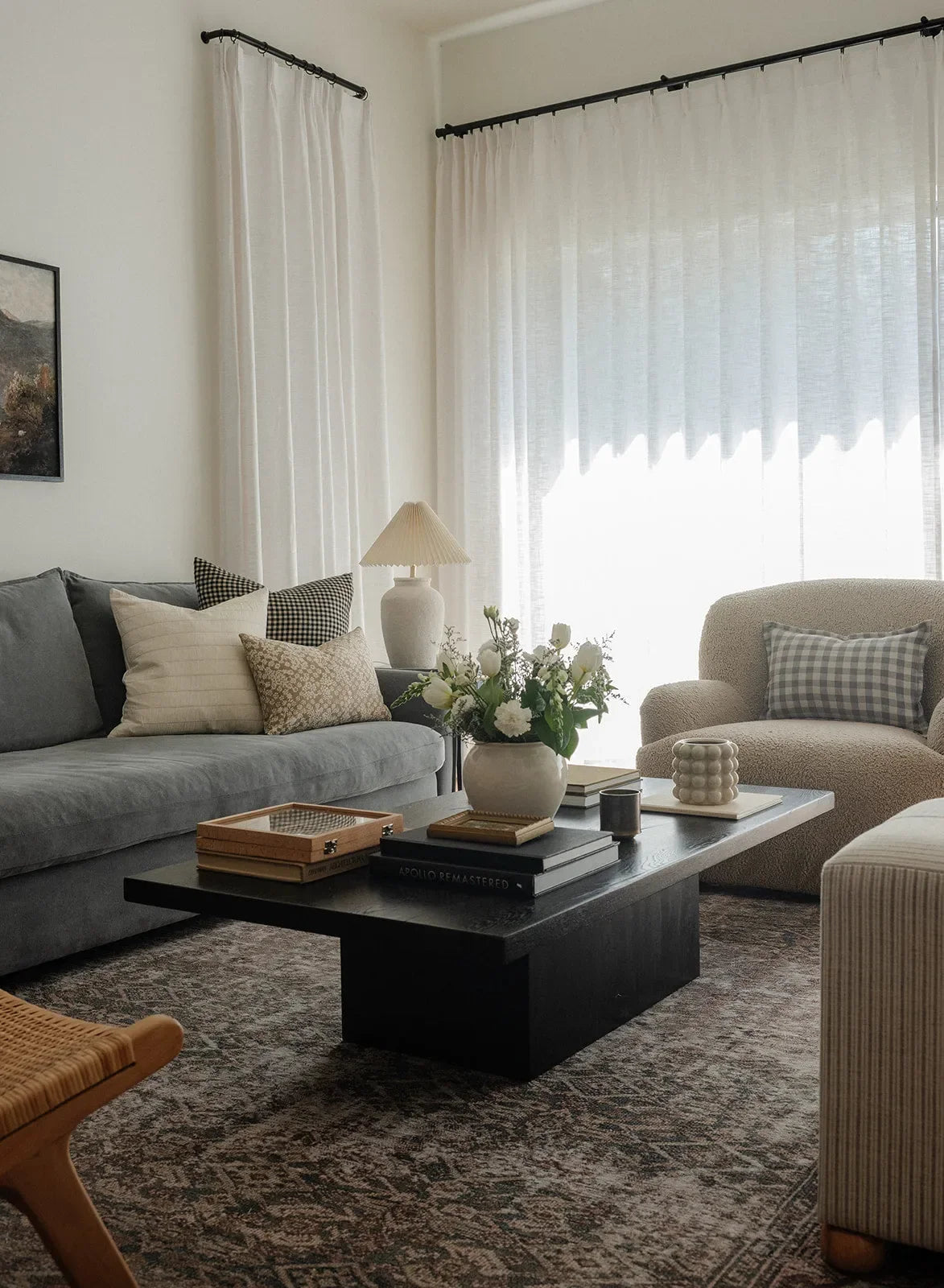 Hunter Gingham Pillow Cover in Gray - The Mayfair Hall