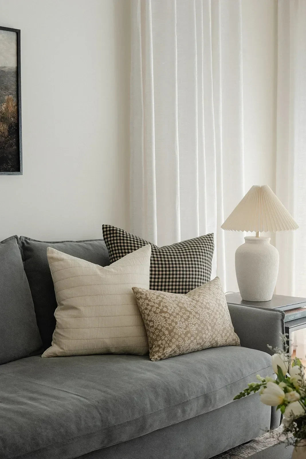 Ivy Floral Pillow Cover in Brown - The Mayfair Hall