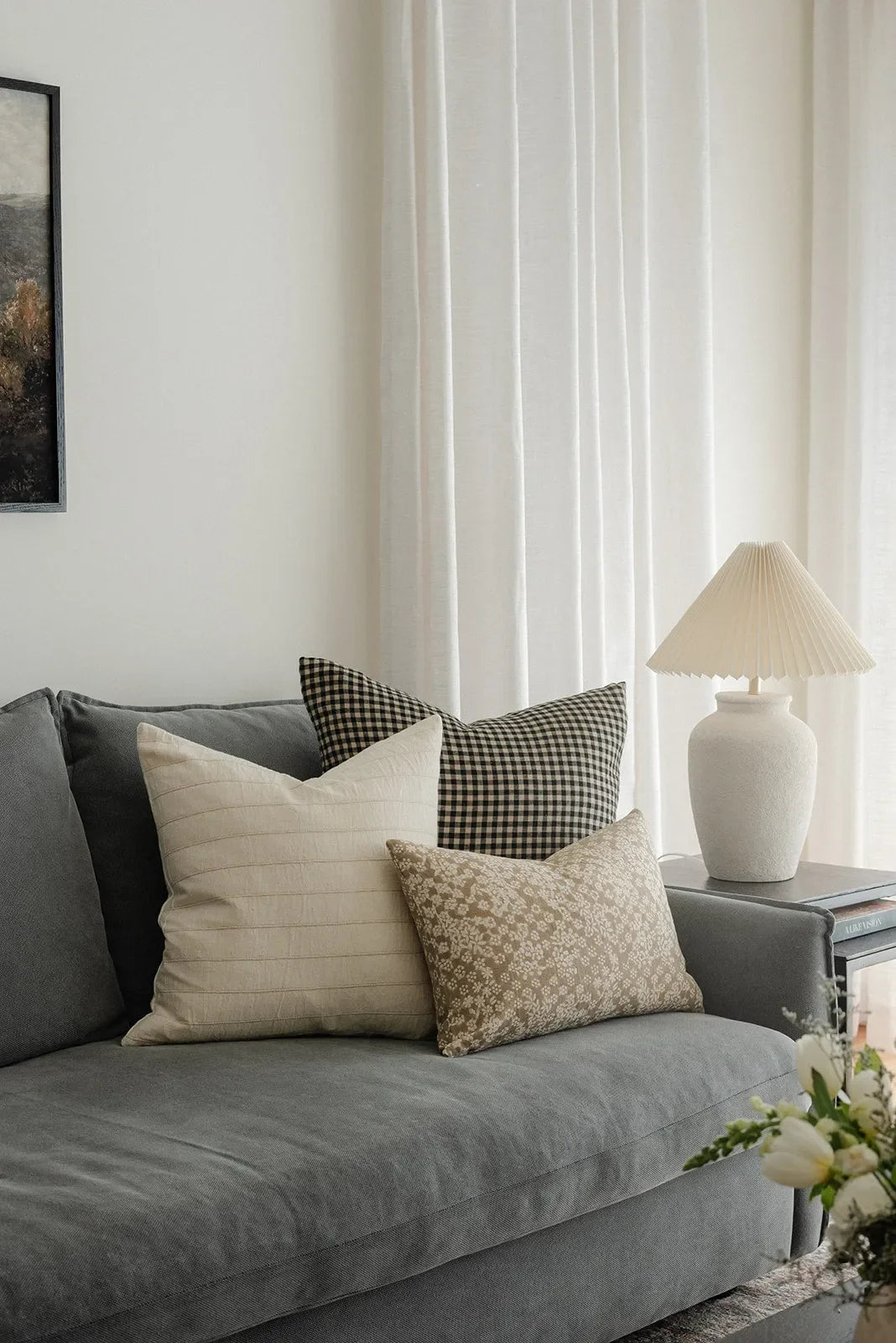 Mae Stripe Pillow Cover in Brown and Natural - The Mayfair Hall