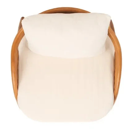 Demarco Rattan Accent Chair in Natural and White with Curved Back - The Mayfair Hall