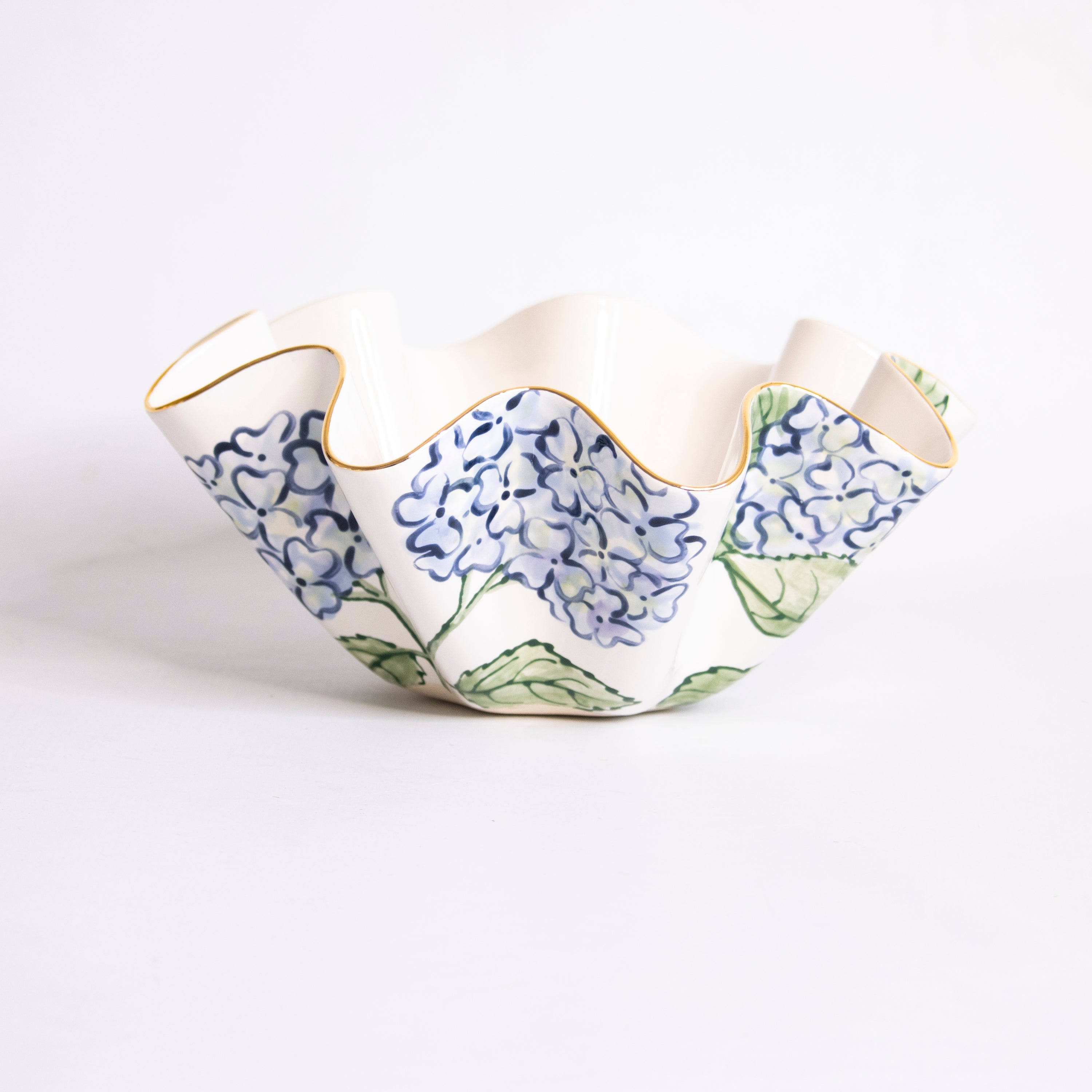 Desirie Blue Hydrangea Wavy Bowl