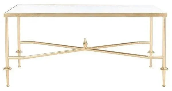 Devi Glass Coffee Table in Gold - The Mayfair Hall