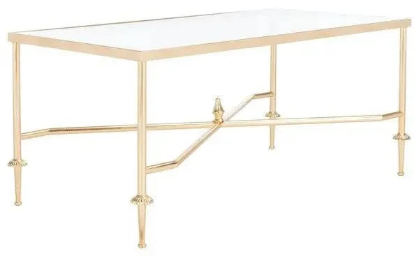Devi Glass Coffee Table in Gold - The Mayfair Hall
