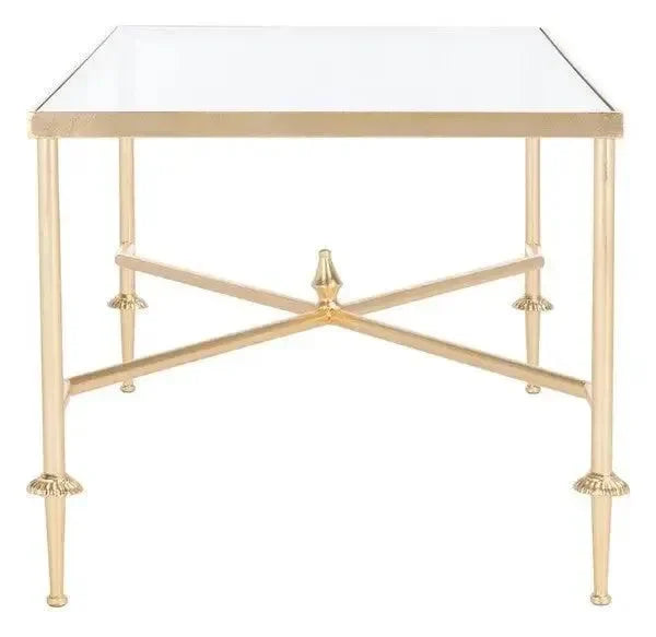 Devi Glass Coffee Table in Gold - The Mayfair Hall