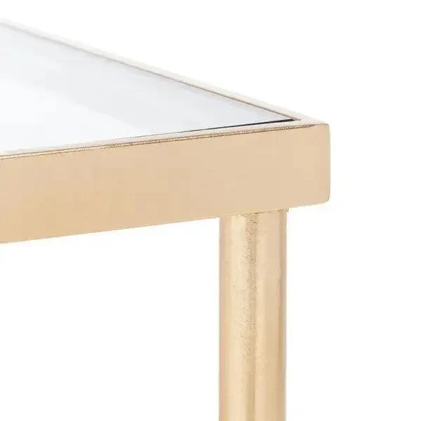 Devi Glass Coffee Table in Gold - The Mayfair Hall