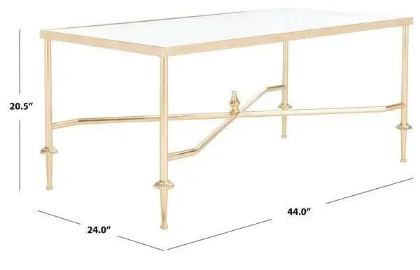 Devi Glass Coffee Table in Gold - The Mayfair Hall