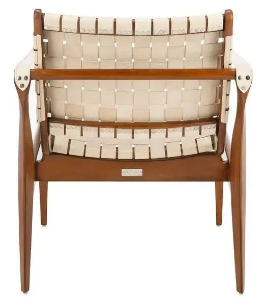 Dilan Leather Safari Chair in White - The Mayfair Hall