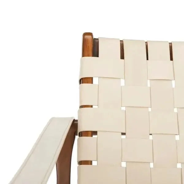 Dilan Leather Safari Chair in White - The Mayfair Hall