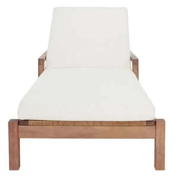 Donnamaria Wood Sun Lounger in Natural and White - The Mayfair Hall